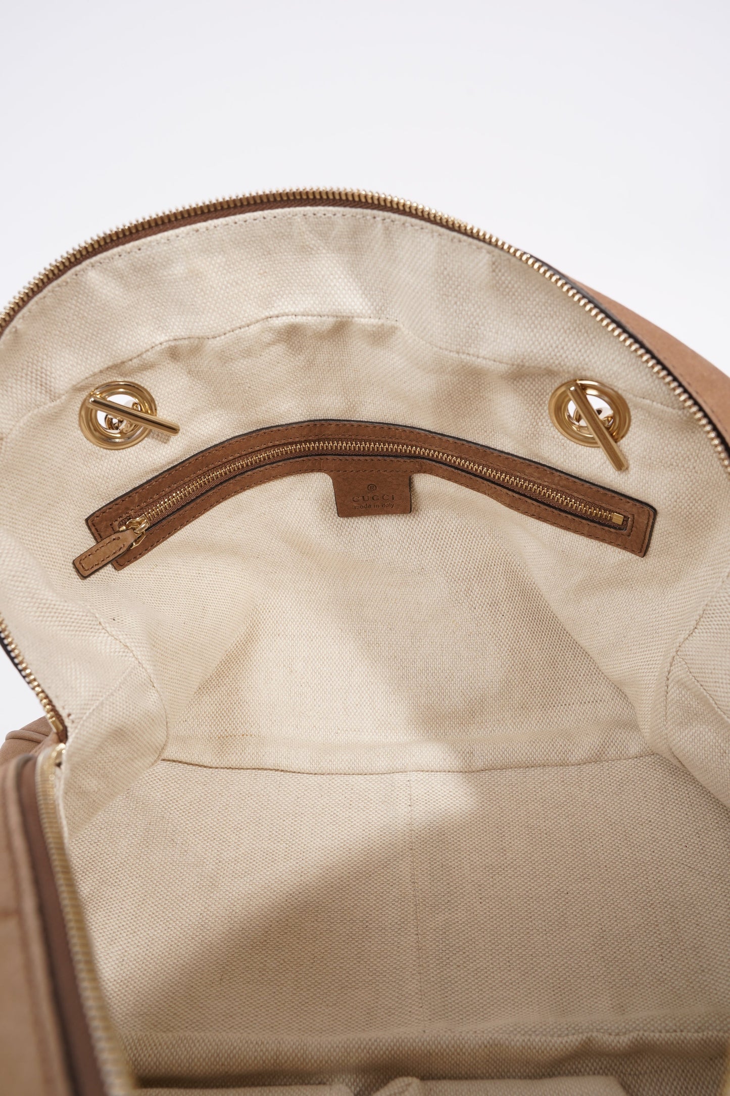 Gucci Soho Nubuck Chain Shoulder Bag Brown Suede