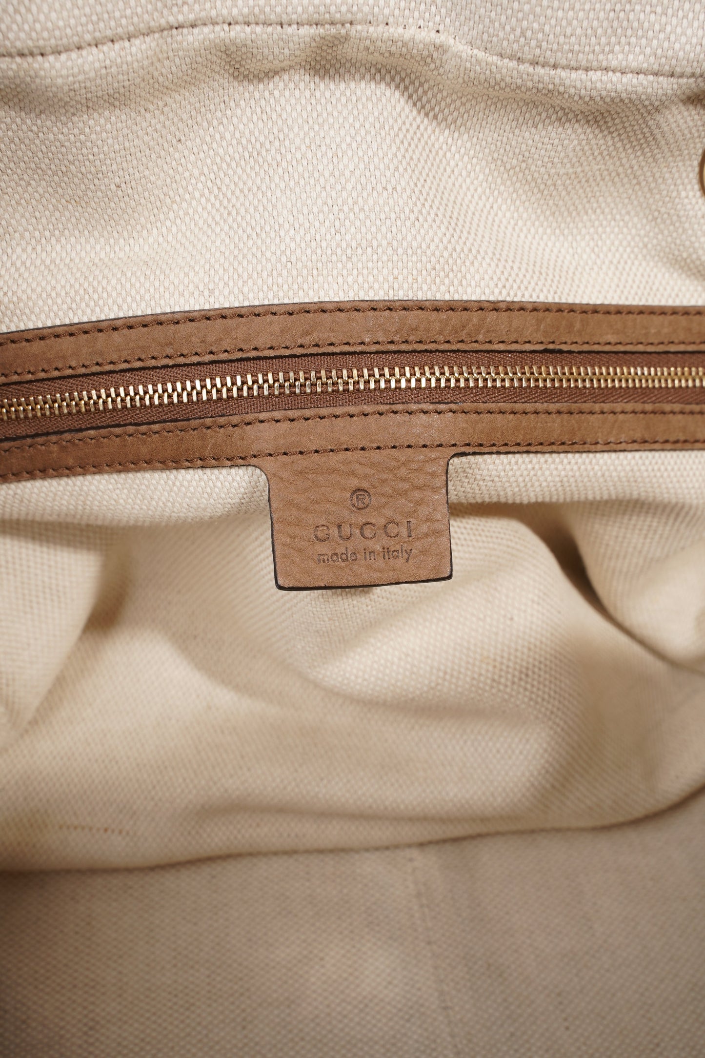 Gucci Soho Nubuck Chain Shoulder Bag Brown Suede