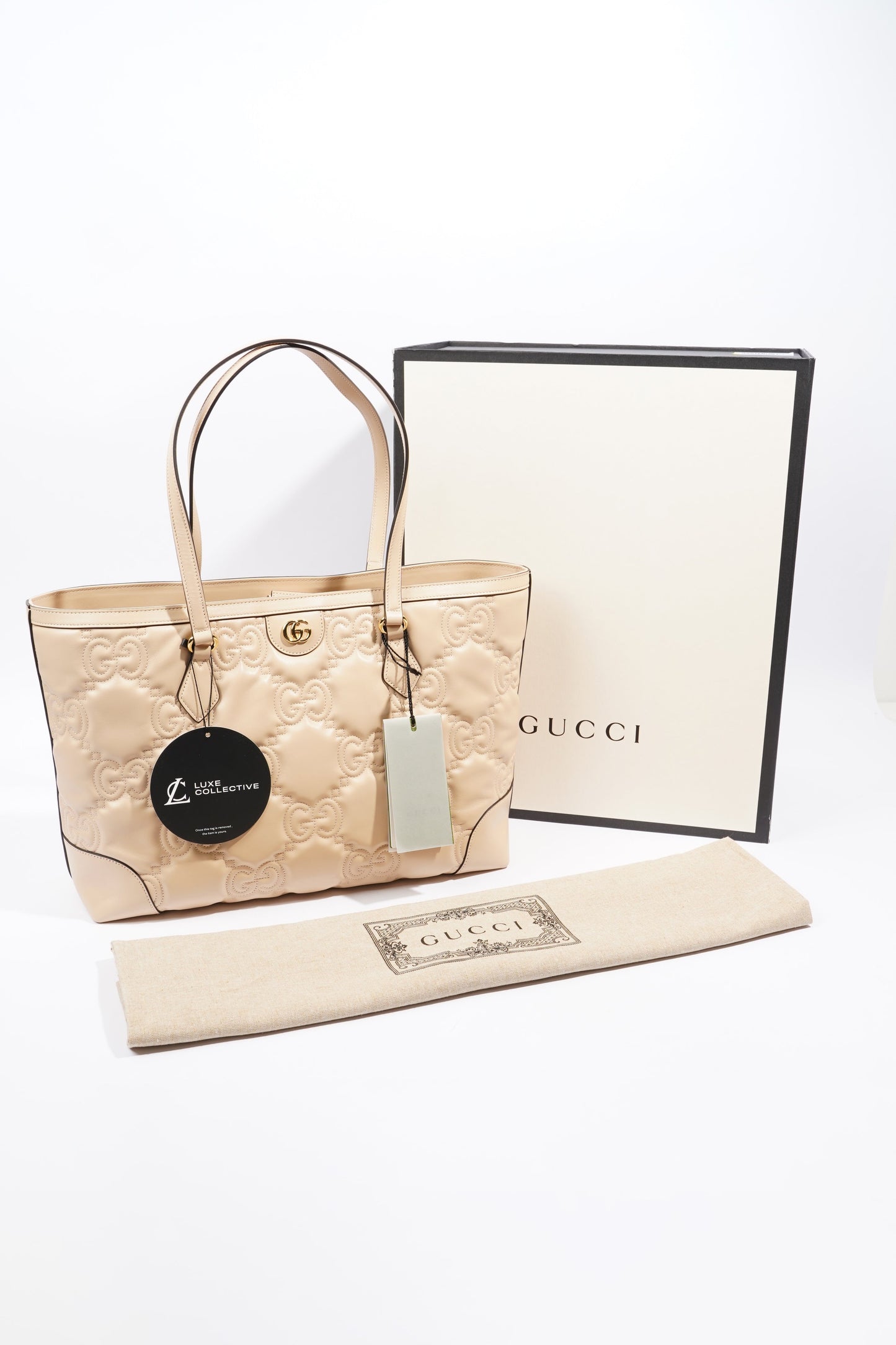 Gucci GG Medium Tote Nude Matelasse Leather