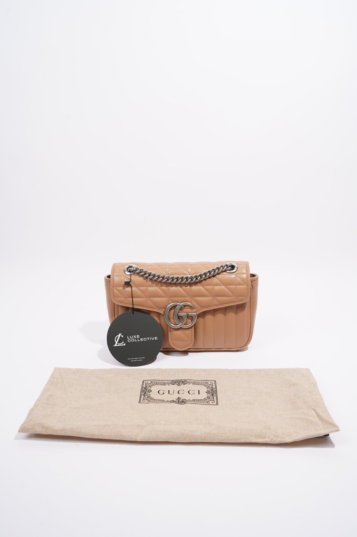 Gucci Marmont Flap Nude Matelasse Leather Small