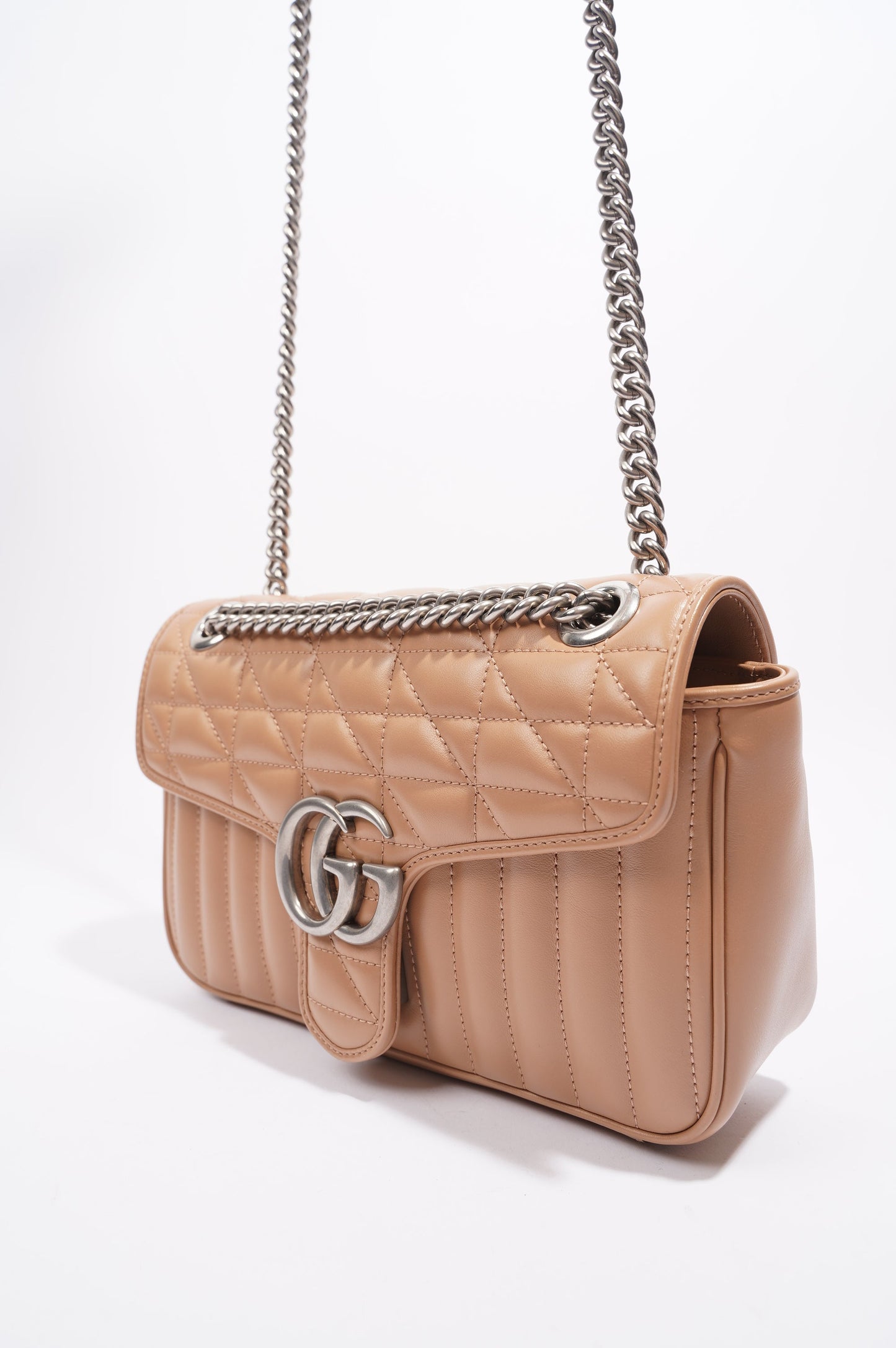 Gucci Marmont Flap Nude Matelasse Leather Small