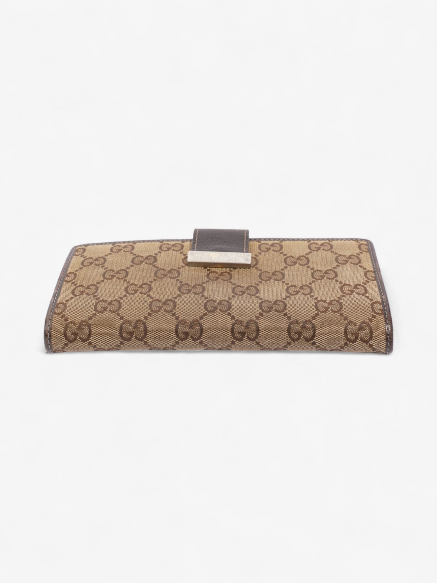Gucci Continental Wallet Beige And Ebony GG Supreme Canvas