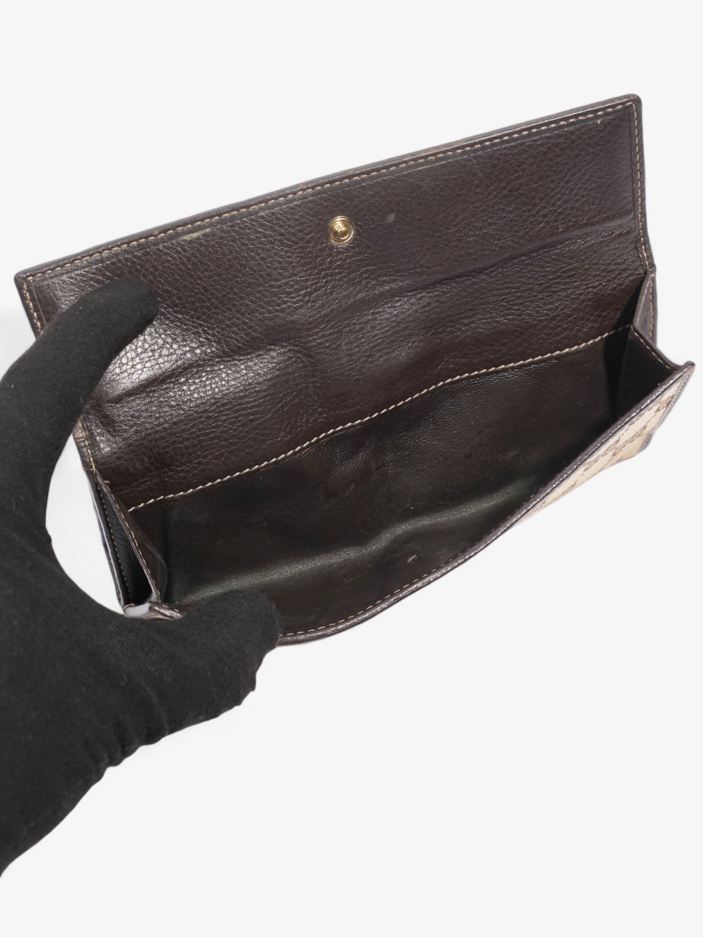 Gucci Continental Wallet Beige And Ebony GG Supreme Canvas