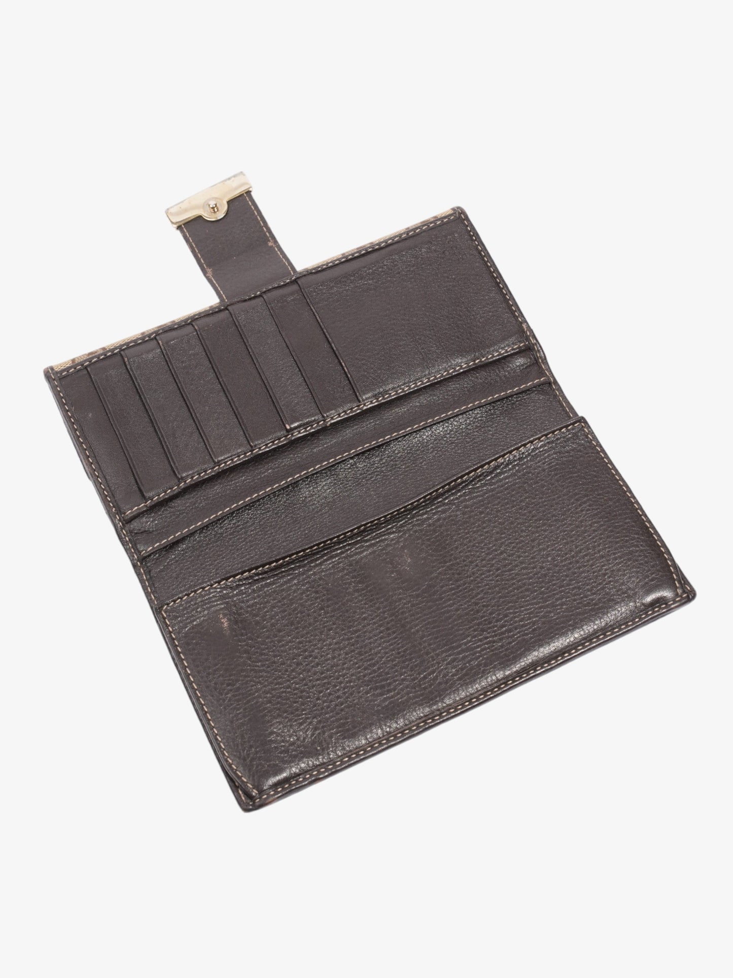 Gucci Continental Wallet Beige And Ebony GG Supreme Canvas