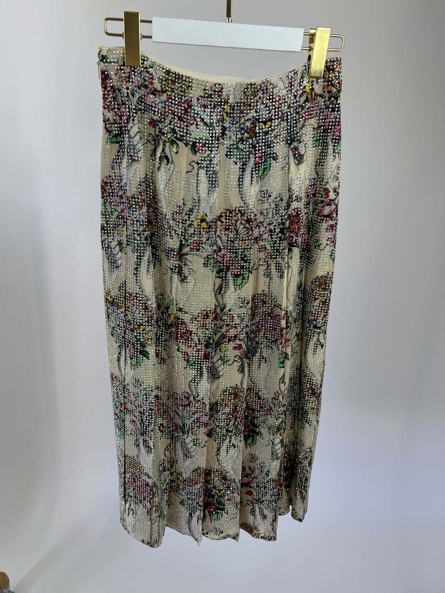 Gucci Floral Bouquet Print with Crystals Skirt IT 38 (UK 6) RRP £2250
