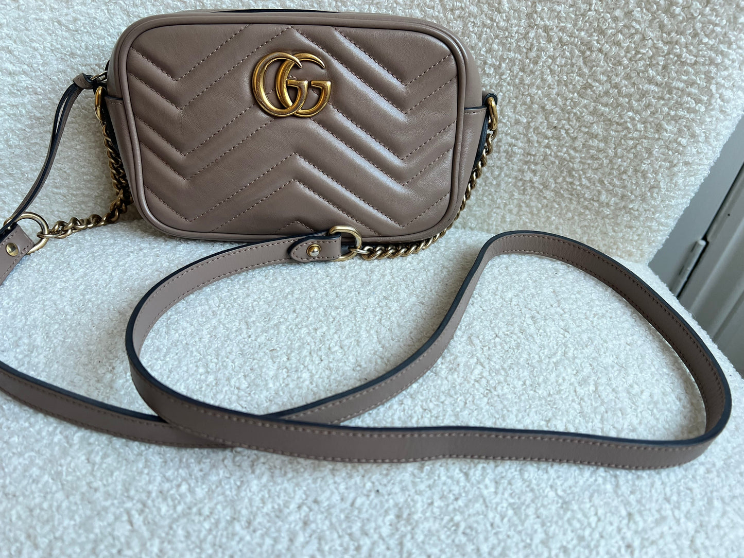 Gucci GG Dusty Pink Marmont Mini Shoulder Bag (RRP £1,360)