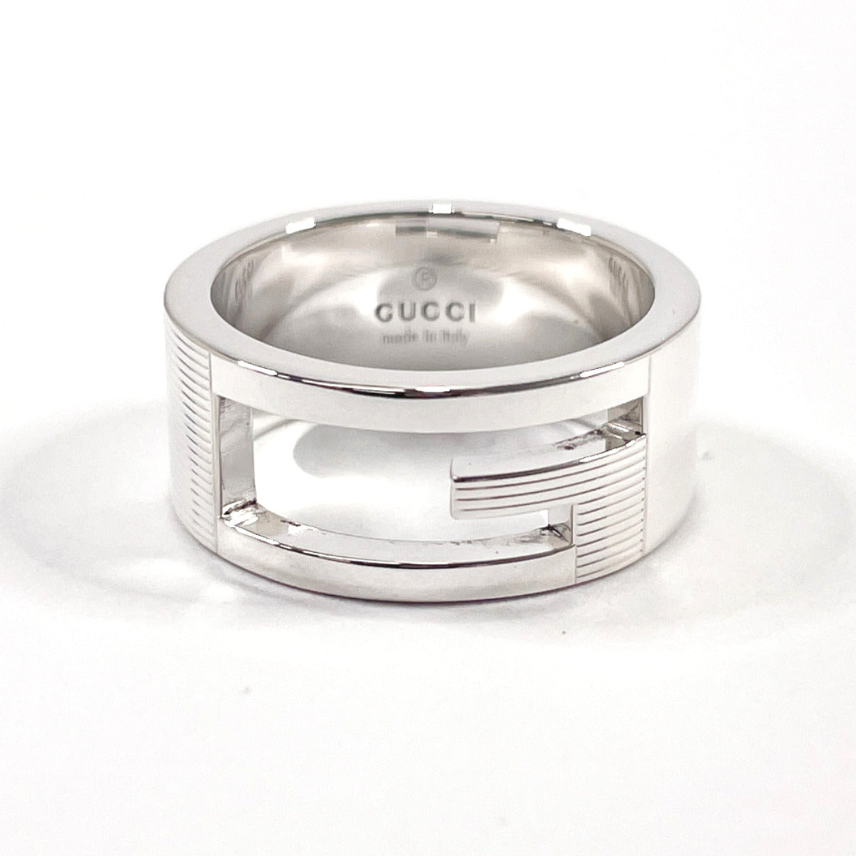 GUCCI Ring Silver925 Silver Branded Cutout G 10