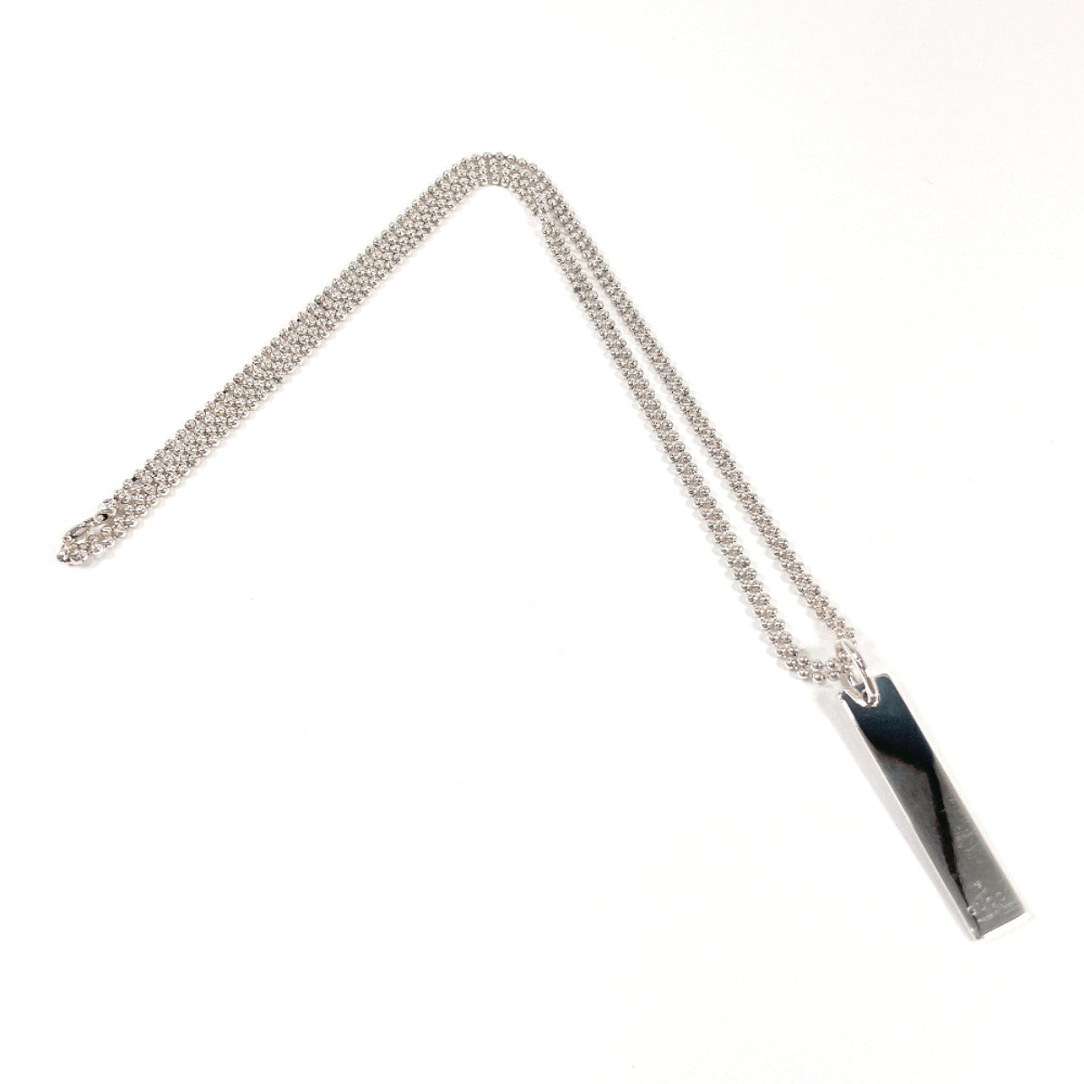 GUCCI Necklace Silver925 Silver Double Ball Chain plate Women Secondhand