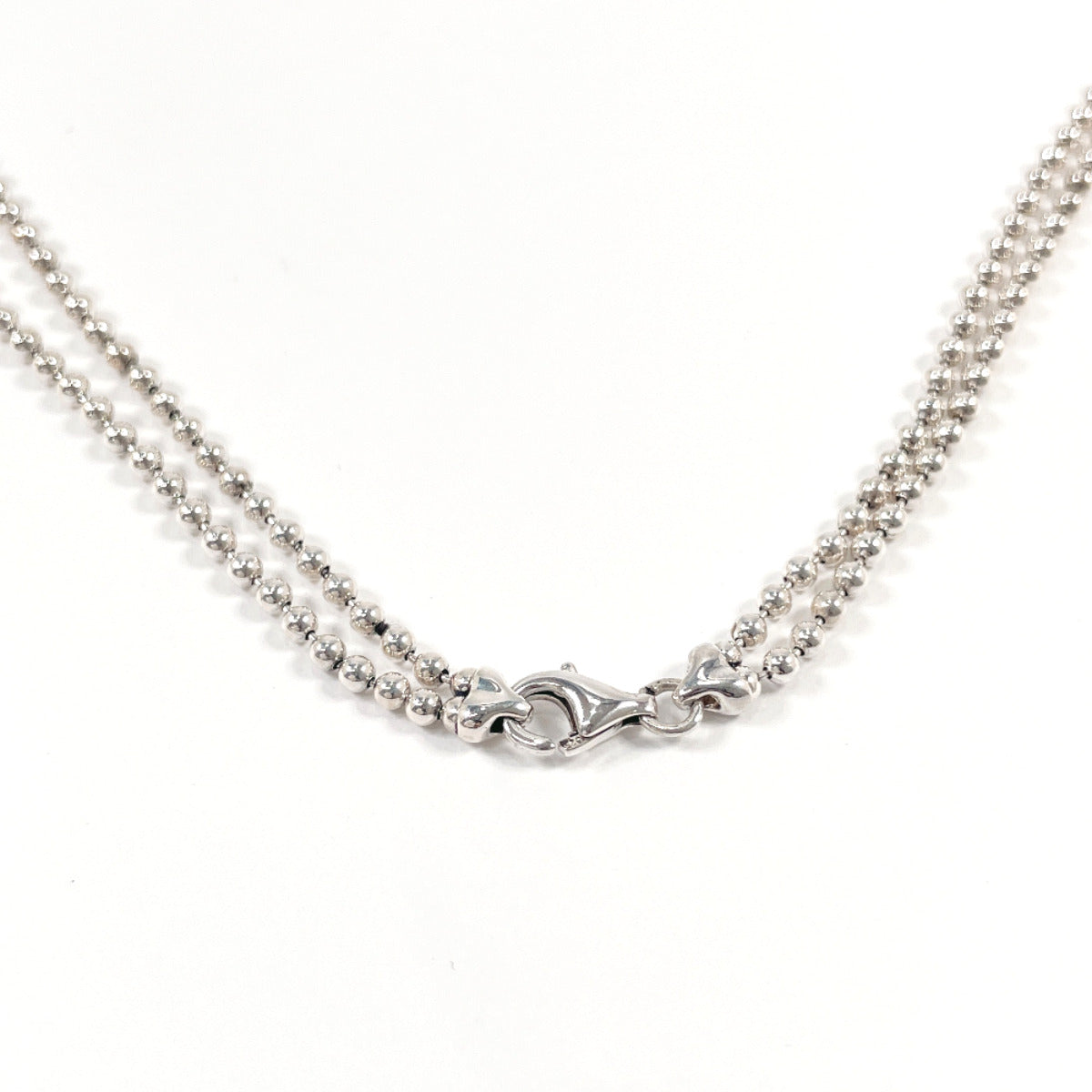 GUCCI Necklace Silver925 Silver Double Ball Chain plate Women Secondhand