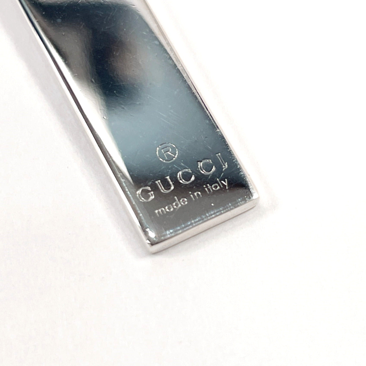 GUCCI Necklace Silver925 Silver Double Ball Chain plate Women Secondhand