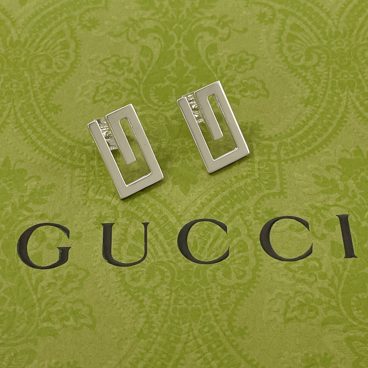 GUCCI Pierce Silver925 Silver G logo square Women Used