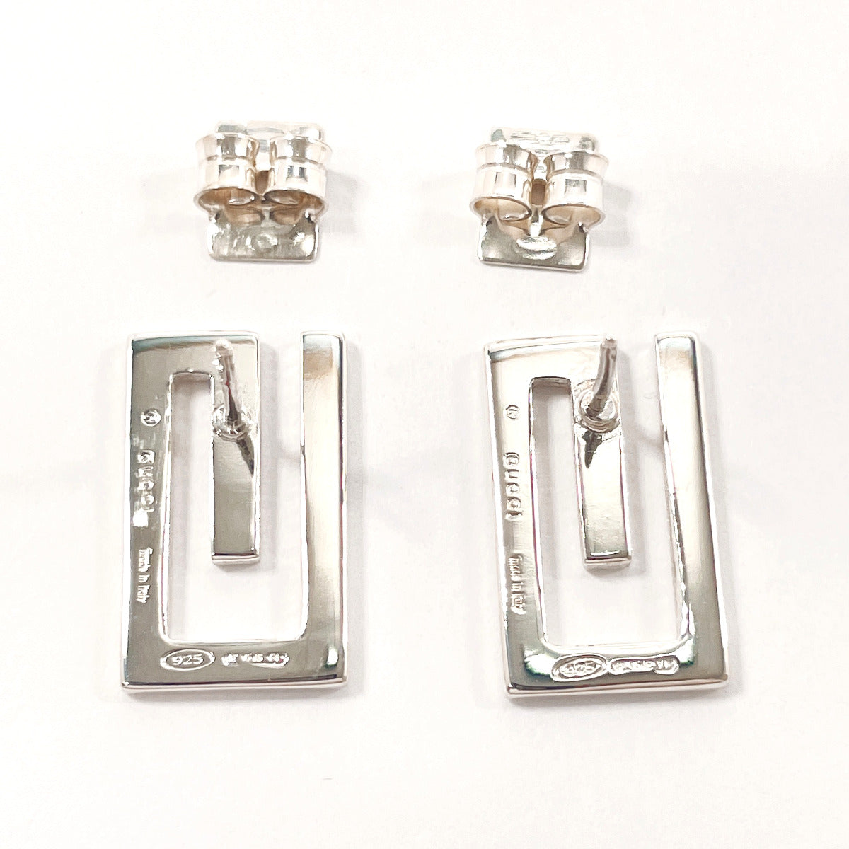 GUCCI Pierce Silver925 Silver G logo square Women Used