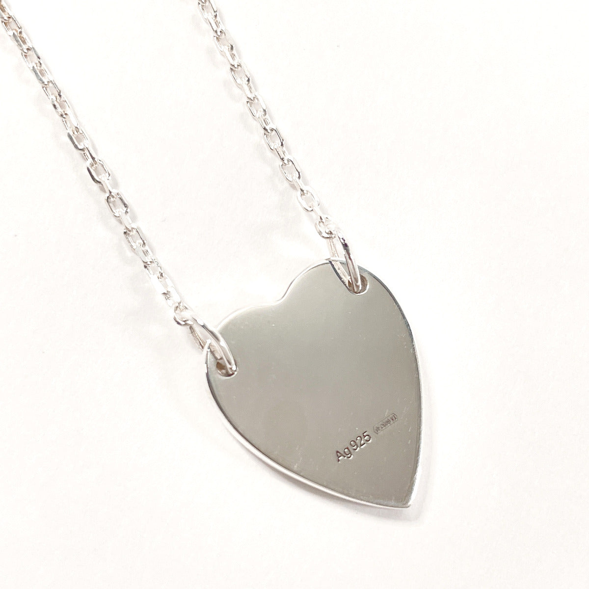 GUCCI Necklace Silver925 Silver Heart plate Women Used
