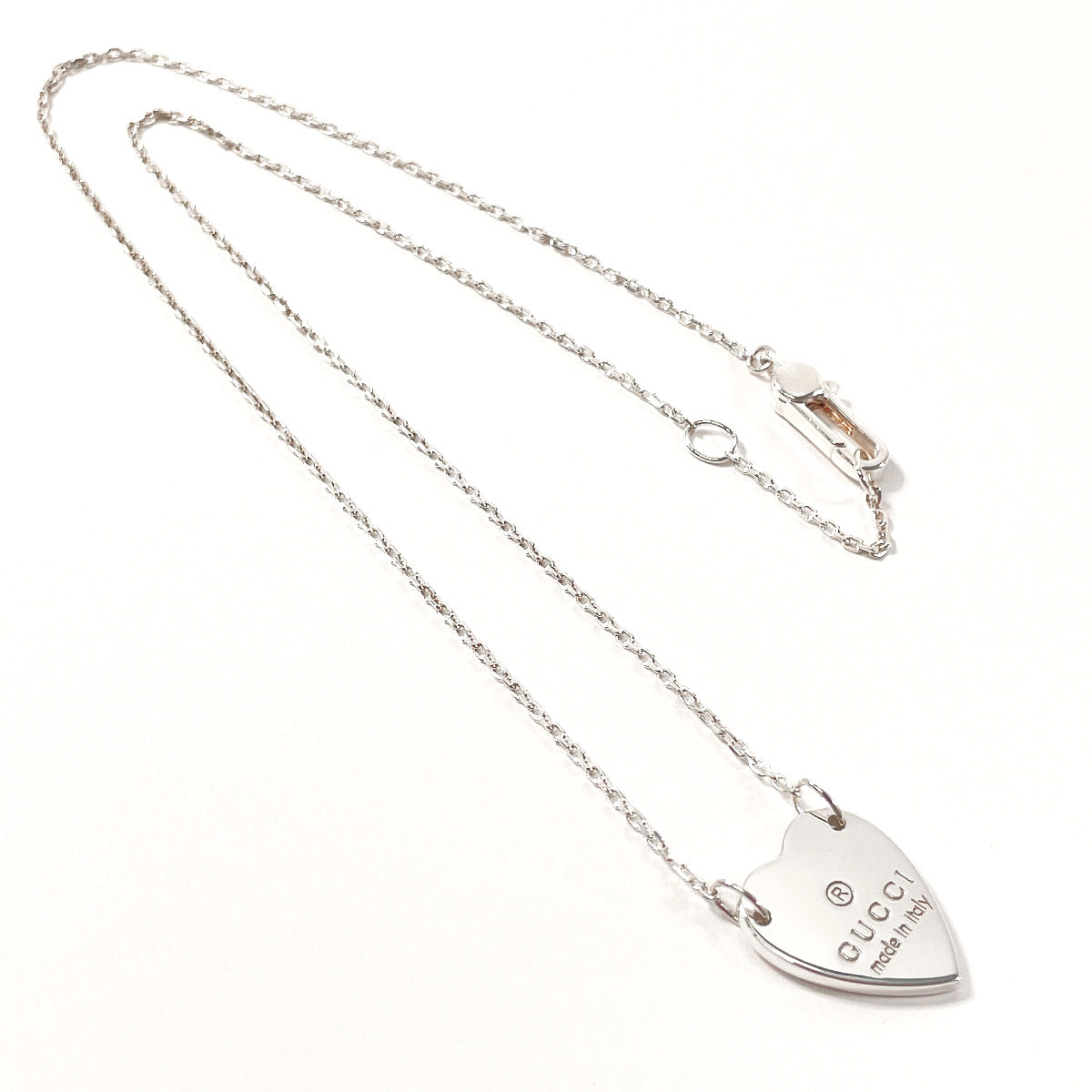 GUCCI Necklace Silver925 Silver Heart plate Women Used