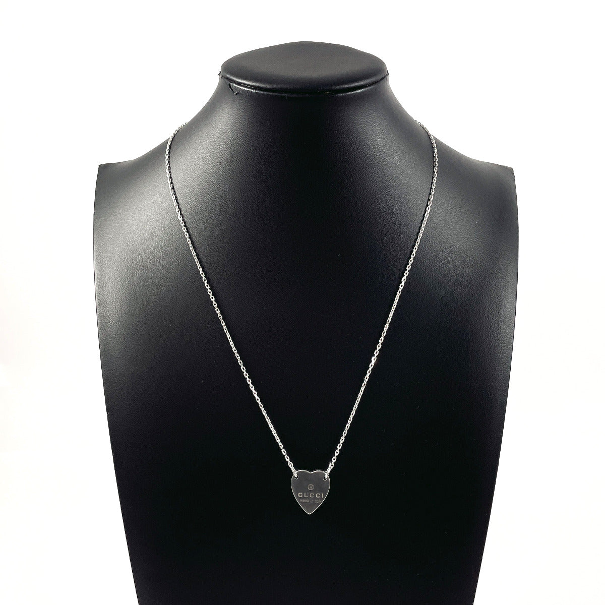 GUCCI Necklace Silver925 Silver Heart plate Women Used