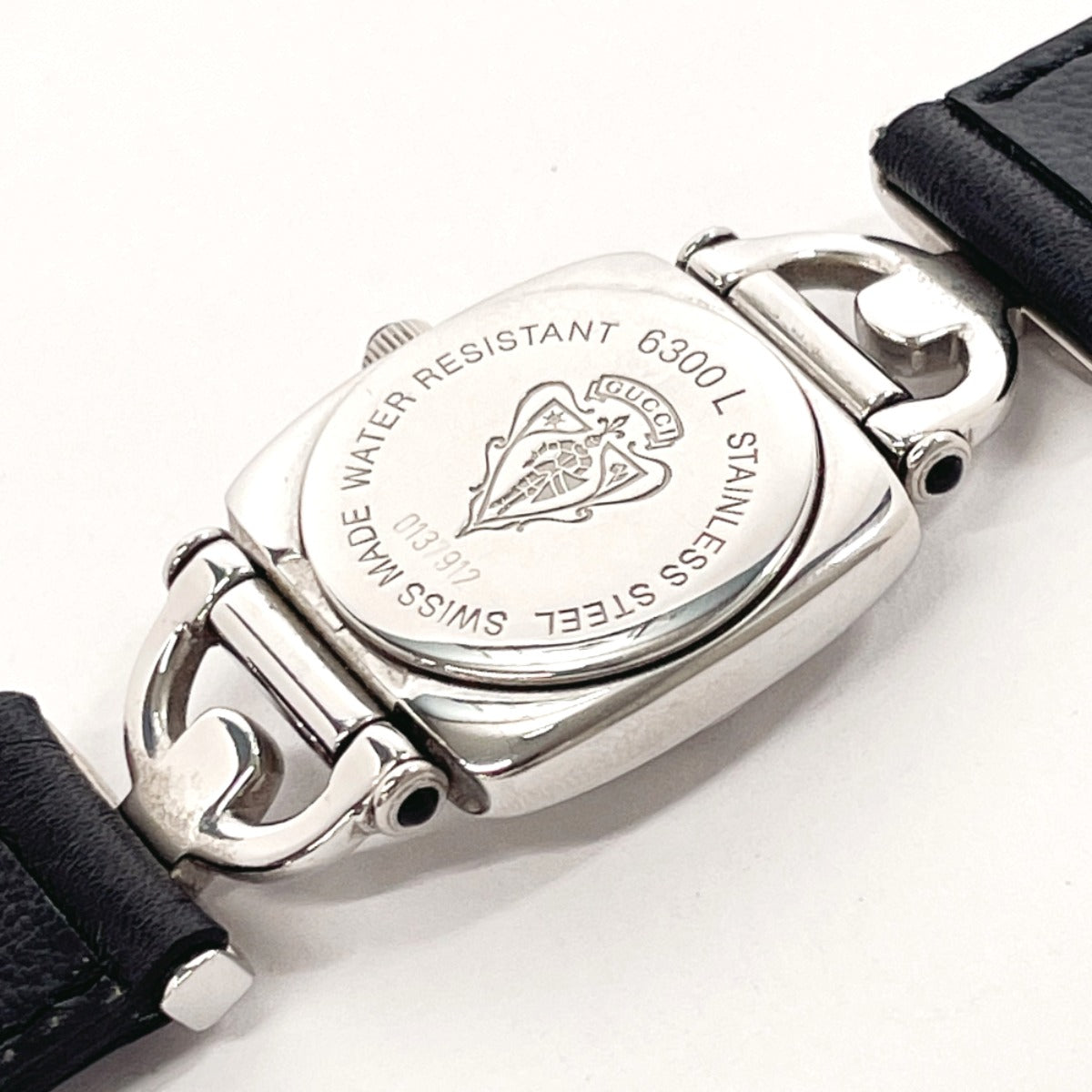 GUCCI Watches Quartz 6300L Stainless Steel Silver black dial Women Used