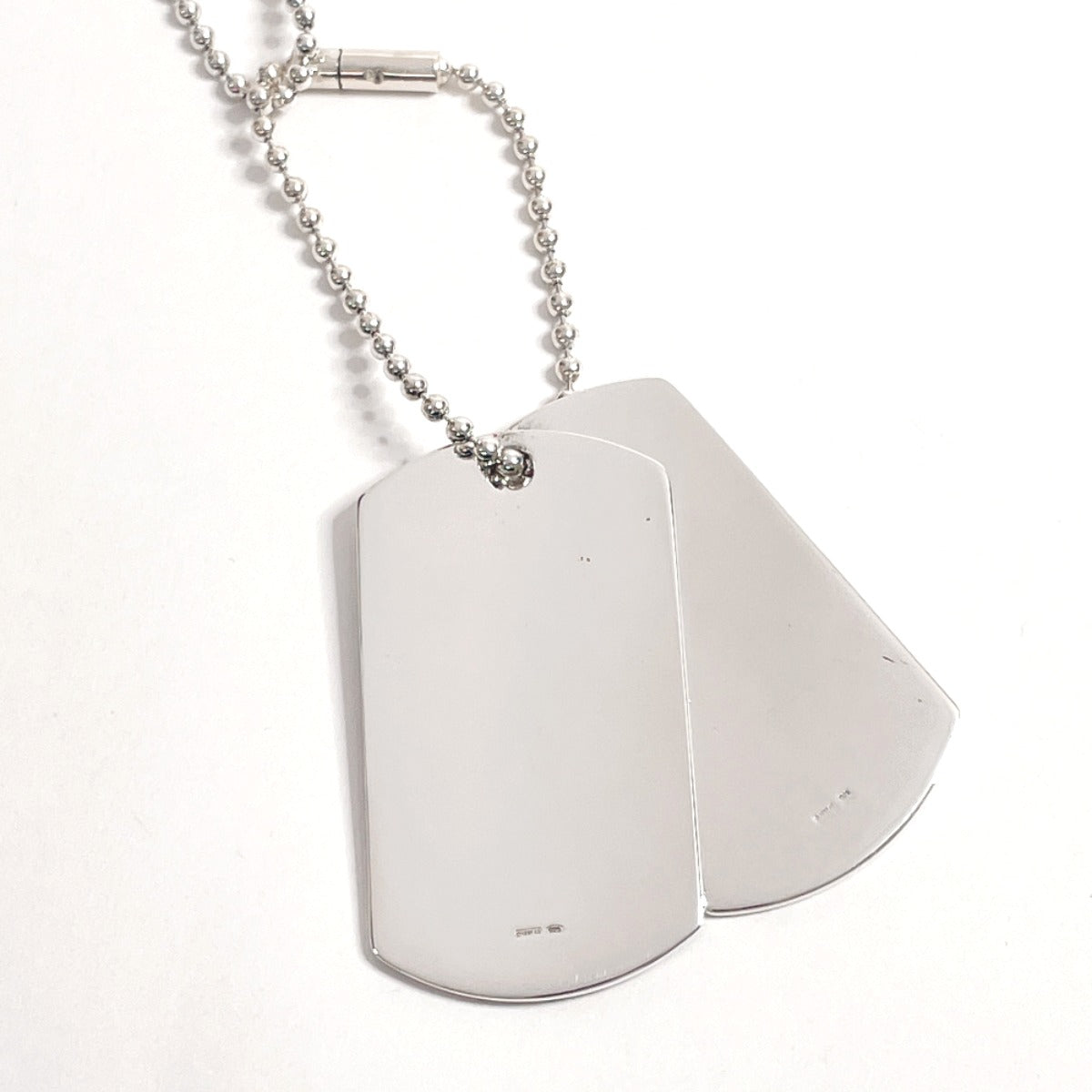 GUCCI Necklace Silver925 Silver Ball chain dog tag double plate