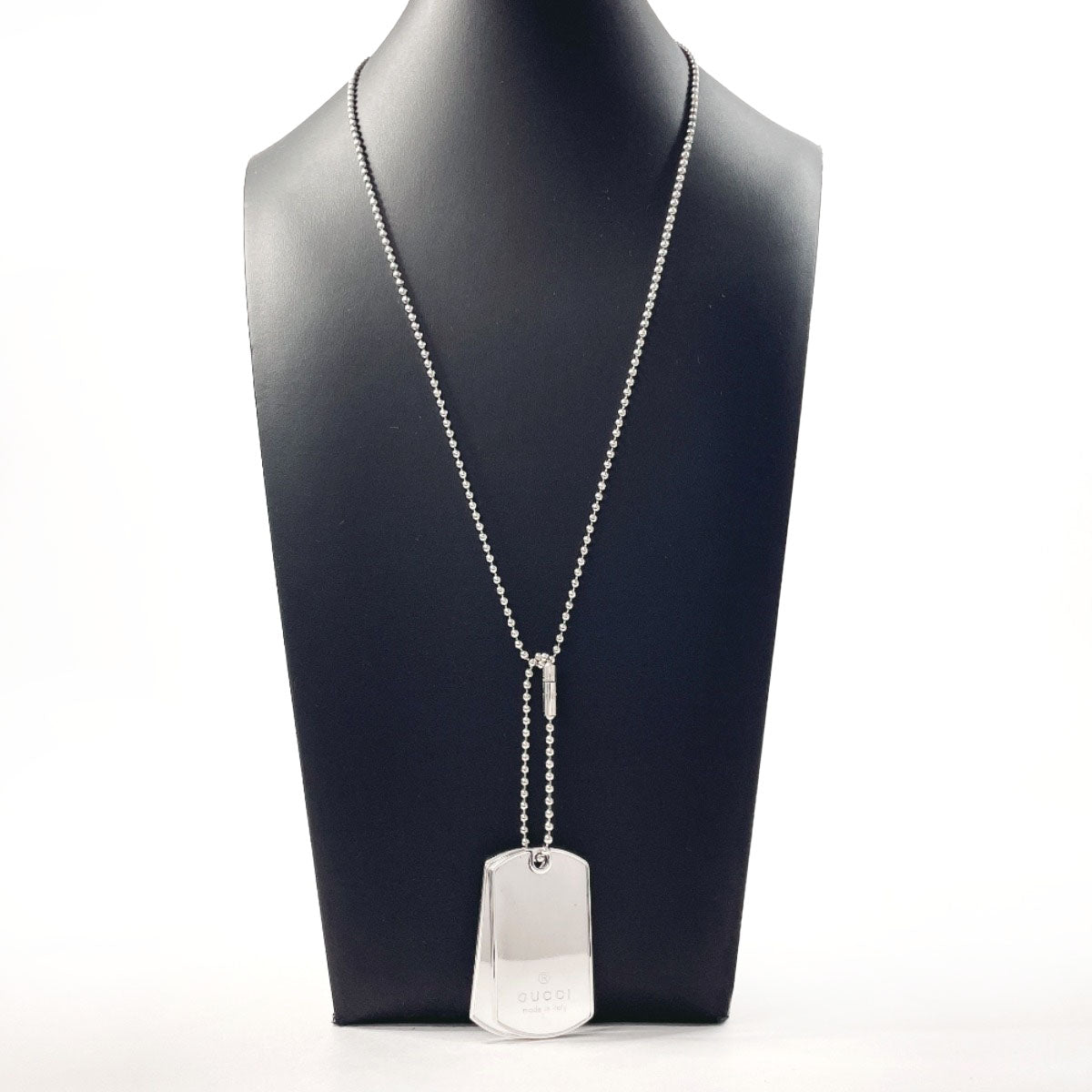GUCCI Necklace Silver925 Silver Ball chain dog tag double plate