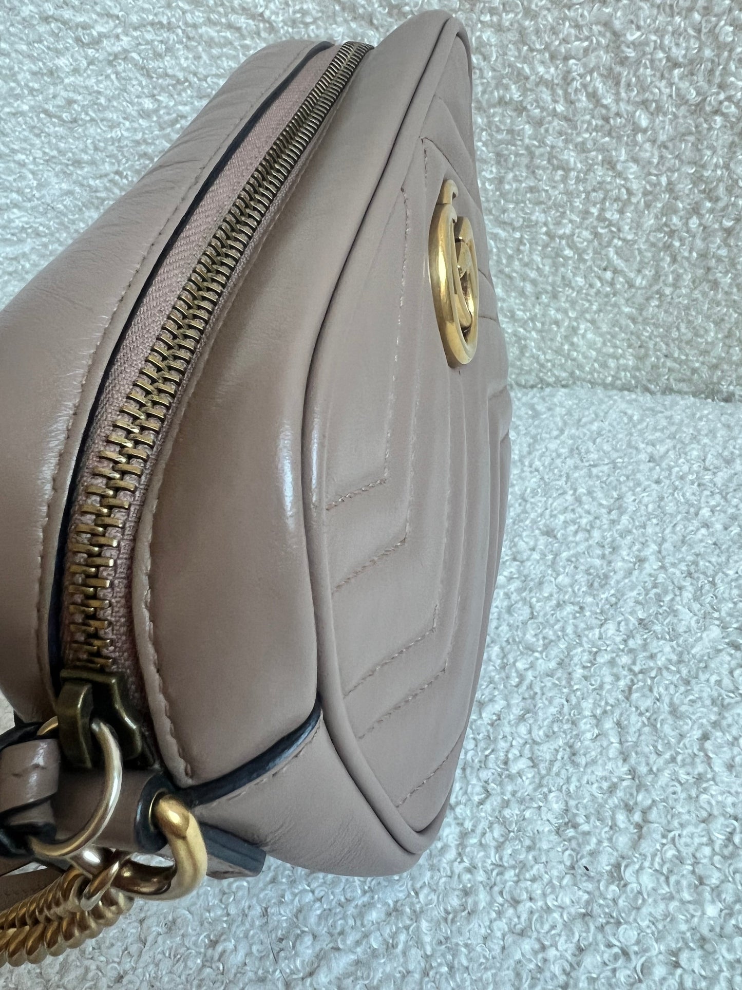 Gucci GG Dusty Pink Marmont Mini Shoulder Bag (RRP £1,360)