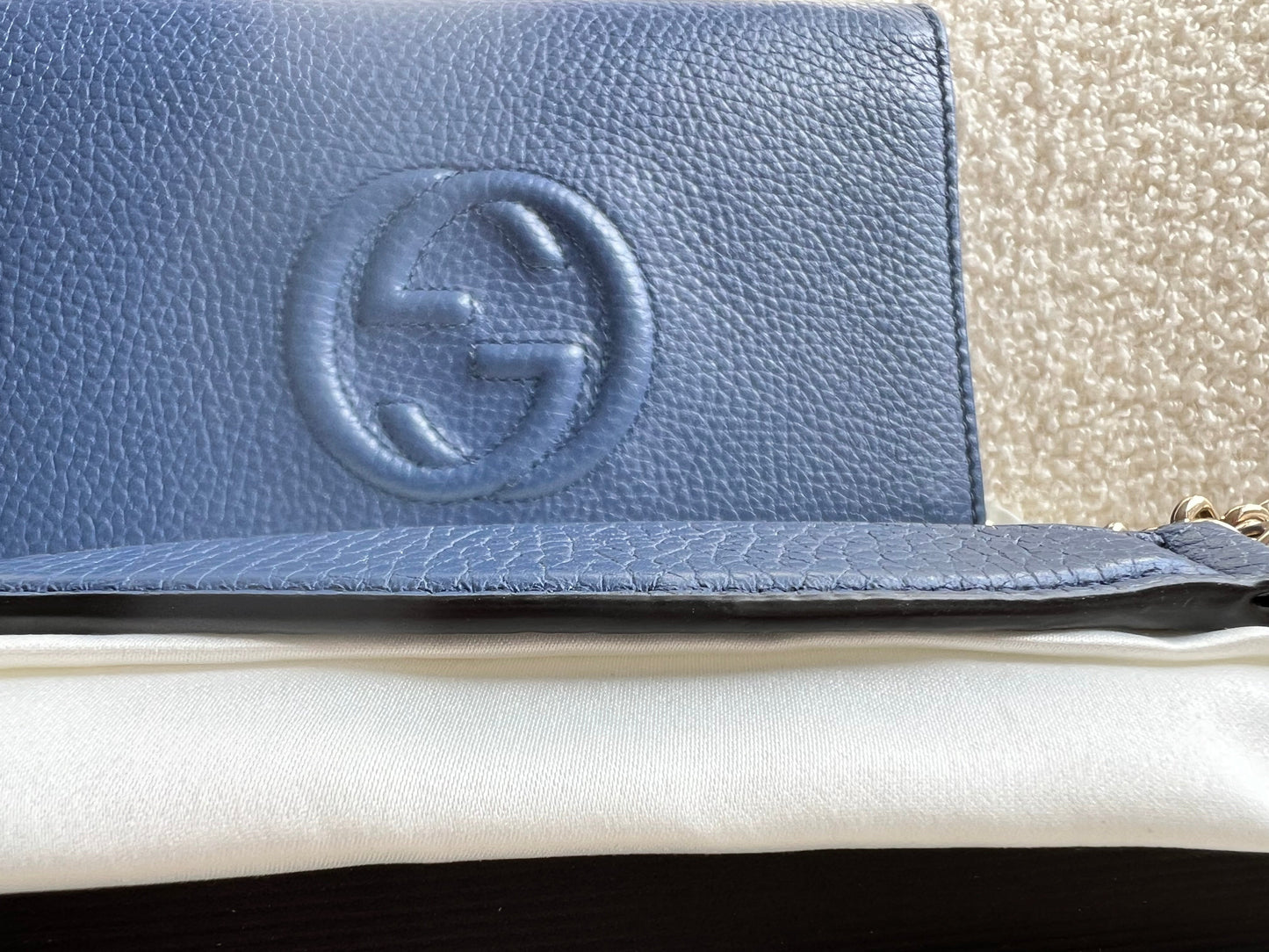 Gucci Blue Soho Chain Wallet