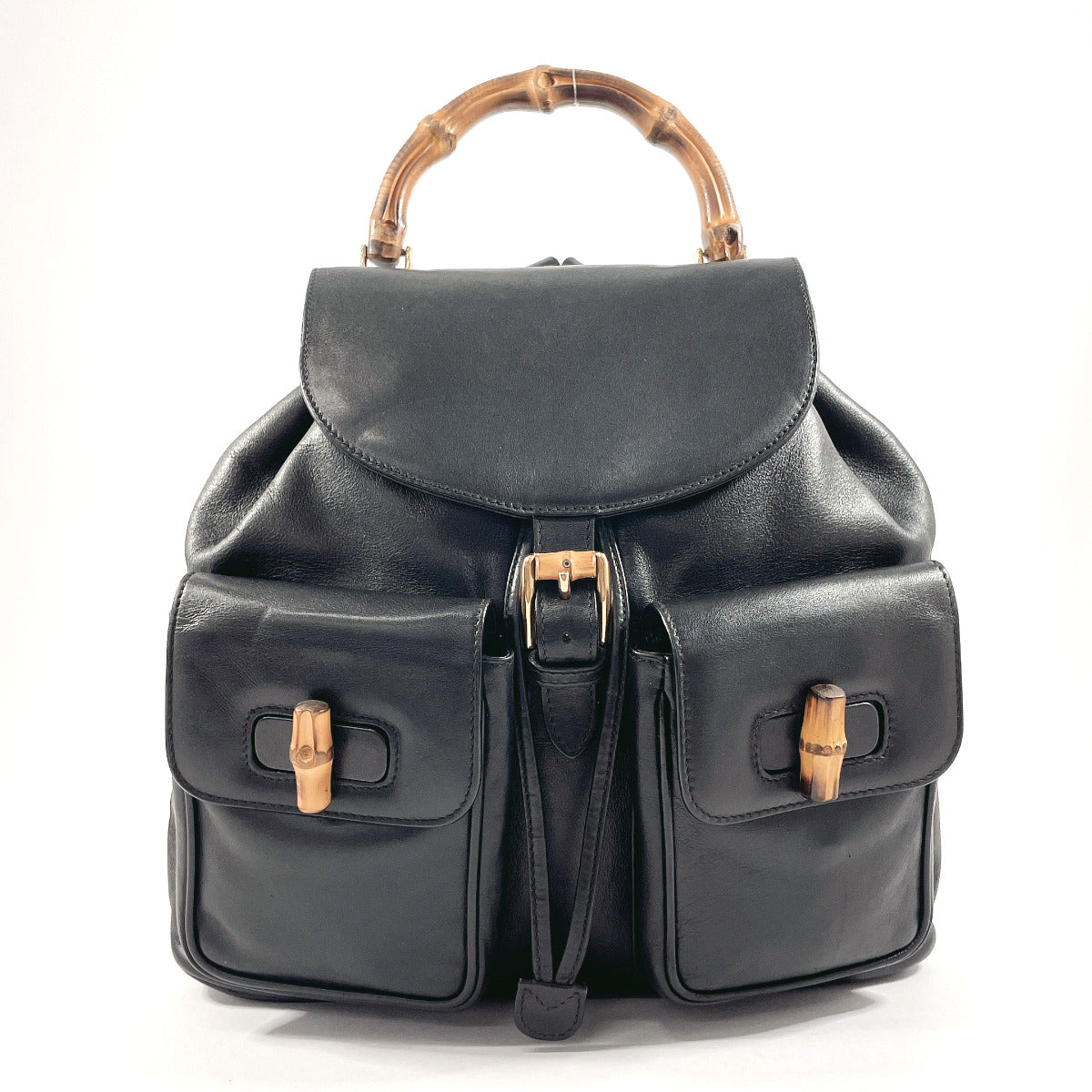 GUCCI Backpack 003 58 0016 leather black Bamboo Women Used