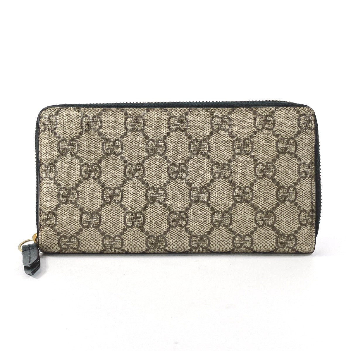 GUCCI Long Wallet Purse 410102 GG Supreme Canvas beige Zip Around