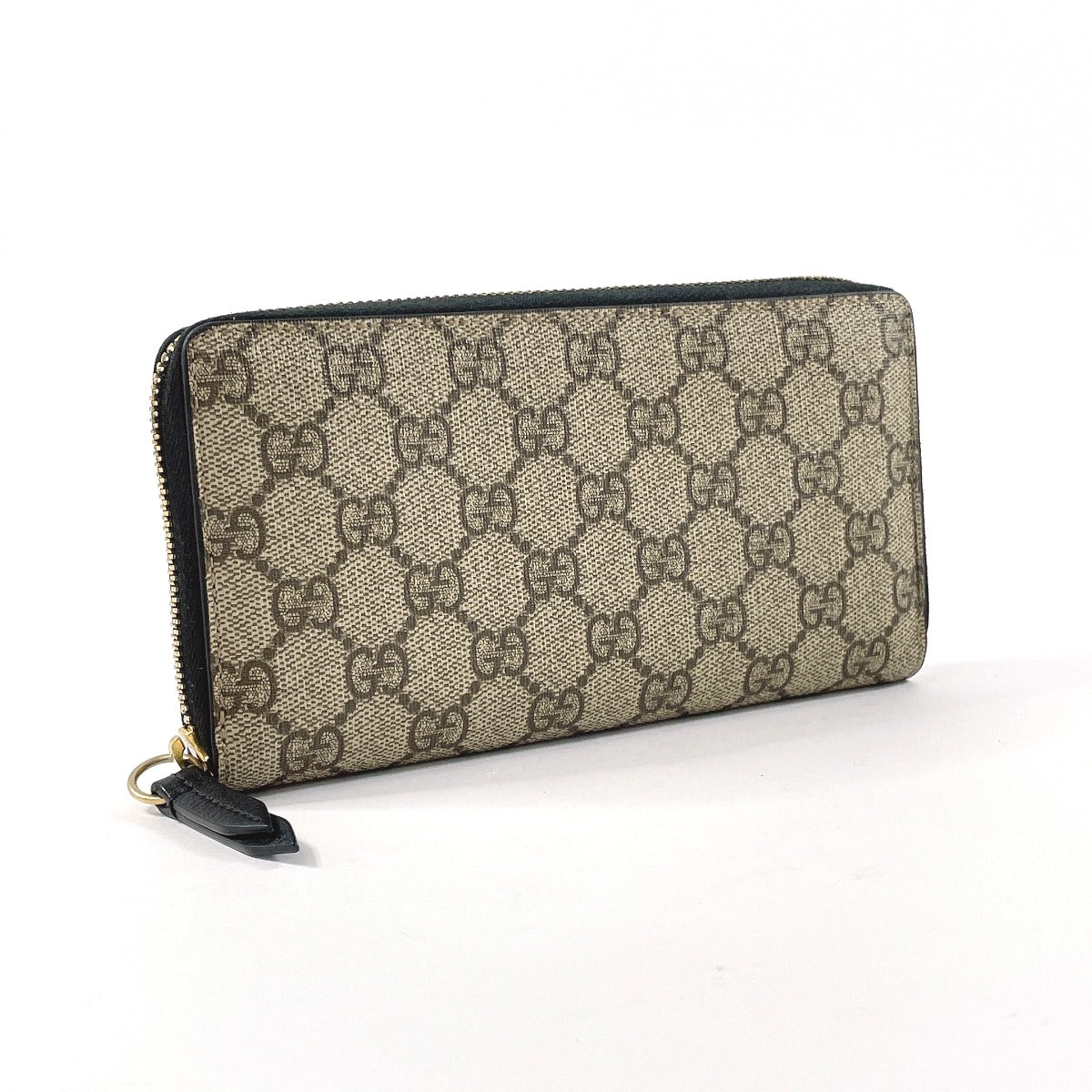 GUCCI Long Wallet Purse 410102 GG Supreme Canvas beige Zip Around