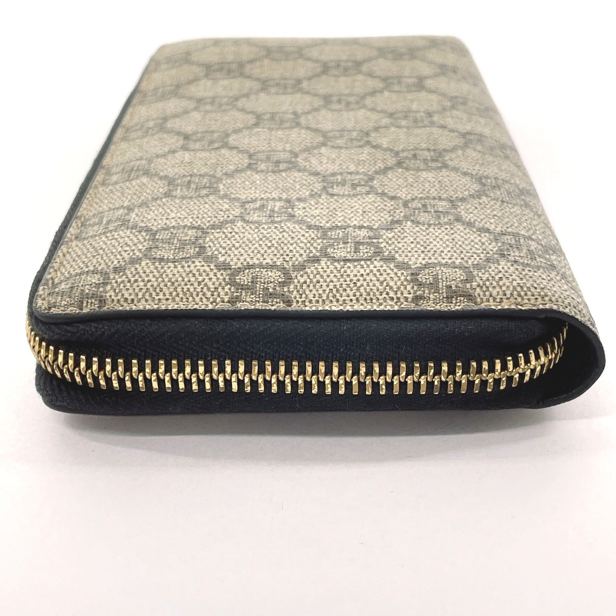 GUCCI Long Wallet Purse 410102 GG Supreme Canvas beige Zip Around