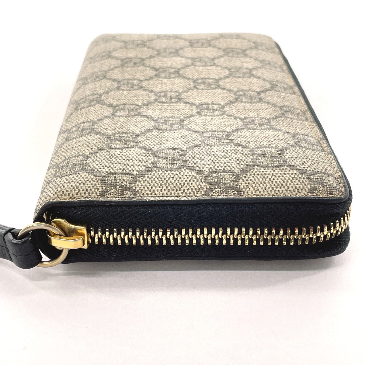 GUCCI Long Wallet Purse 410102 GG Supreme Canvas beige Zip Around