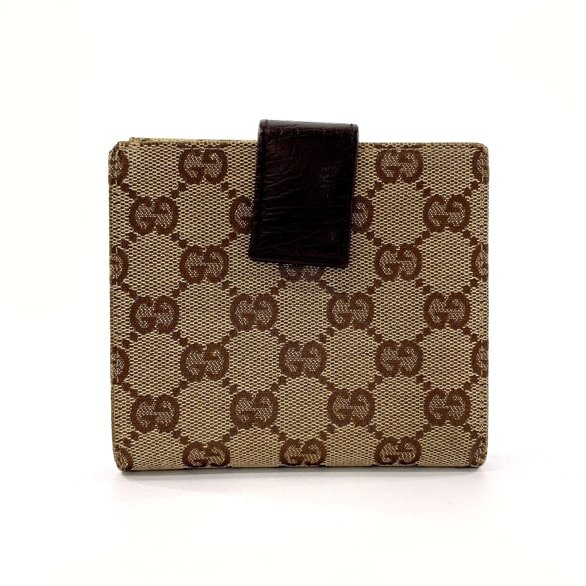 GUCCI Bifold Wallet 138029 GG canvas Brown Sherry line Horsebit unisex Used