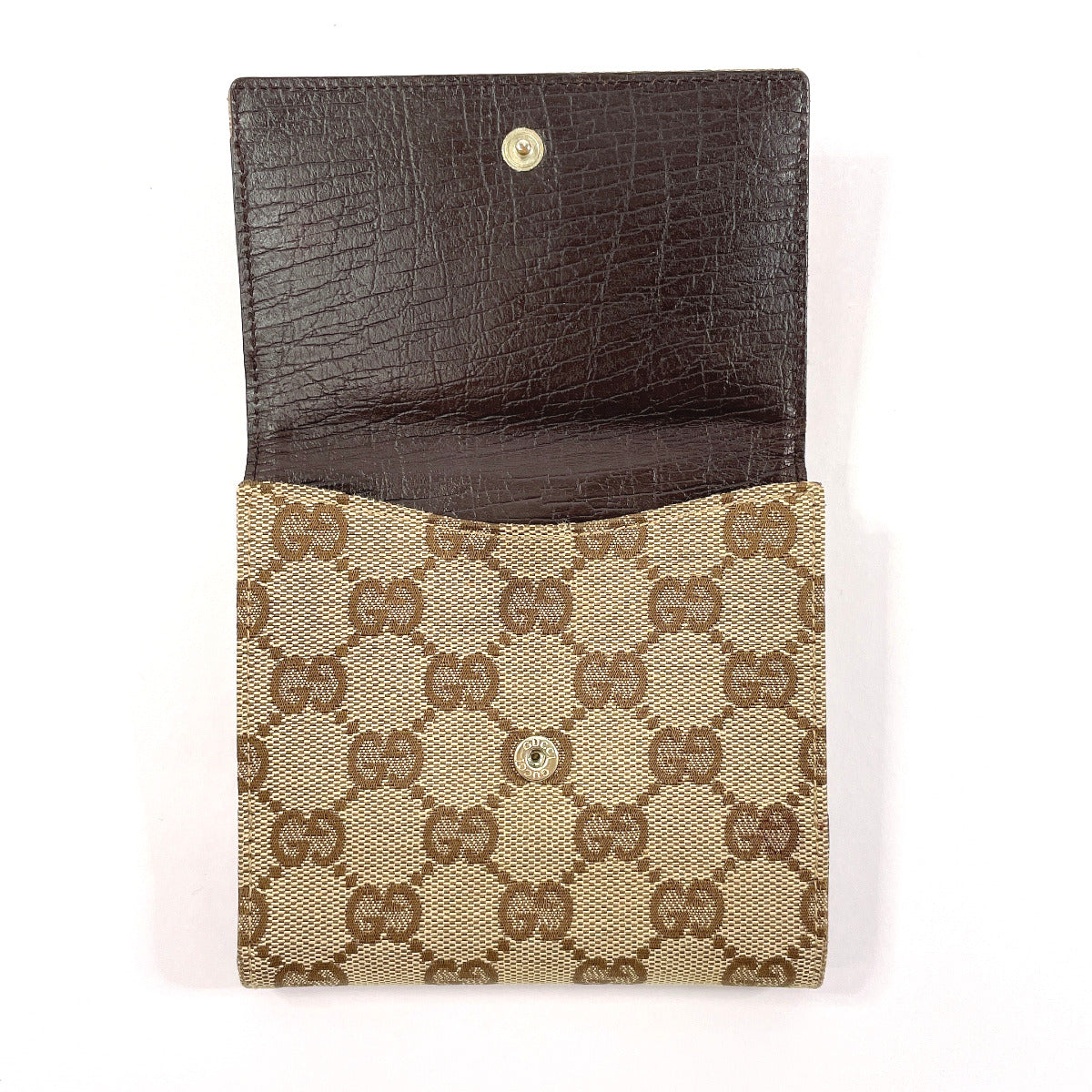 GUCCI Bifold Wallet 138029 GG canvas Brown Sherry line Horsebit unisex Used