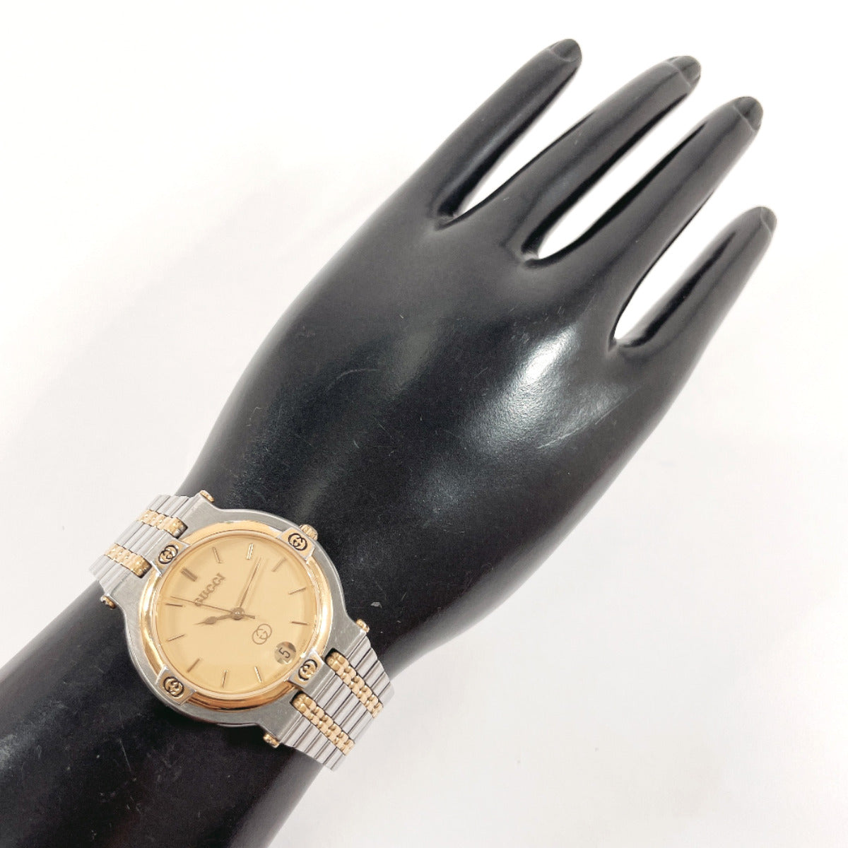GUCCI Watches Quartz 9000M Stainless Steel Silver gold dial mens Used