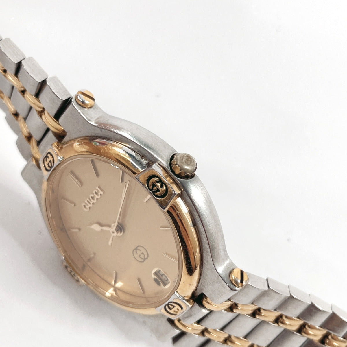 GUCCI Watches Quartz 9000M Stainless Steel Silver gold dial mens Used