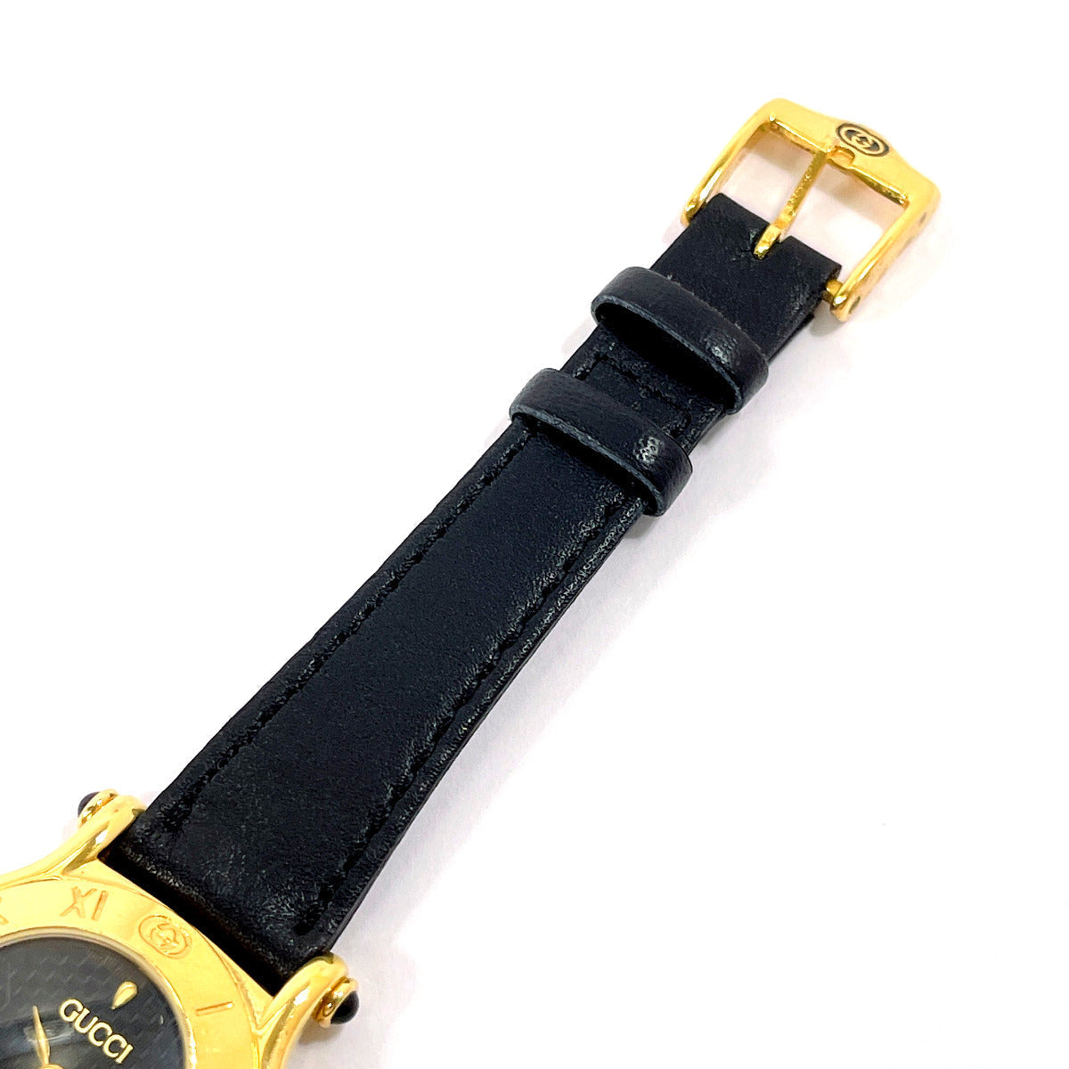 GUCCI Watches Quartz 6500L Stainless Steel , Leather gold black dial Women Used