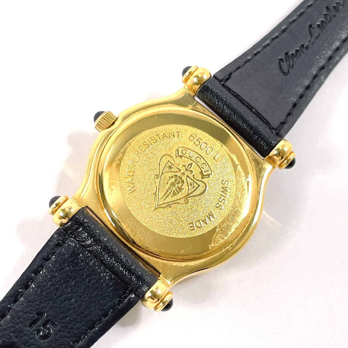 GUCCI Watches Quartz 6500L Stainless Steel , Leather gold black dial Women Used