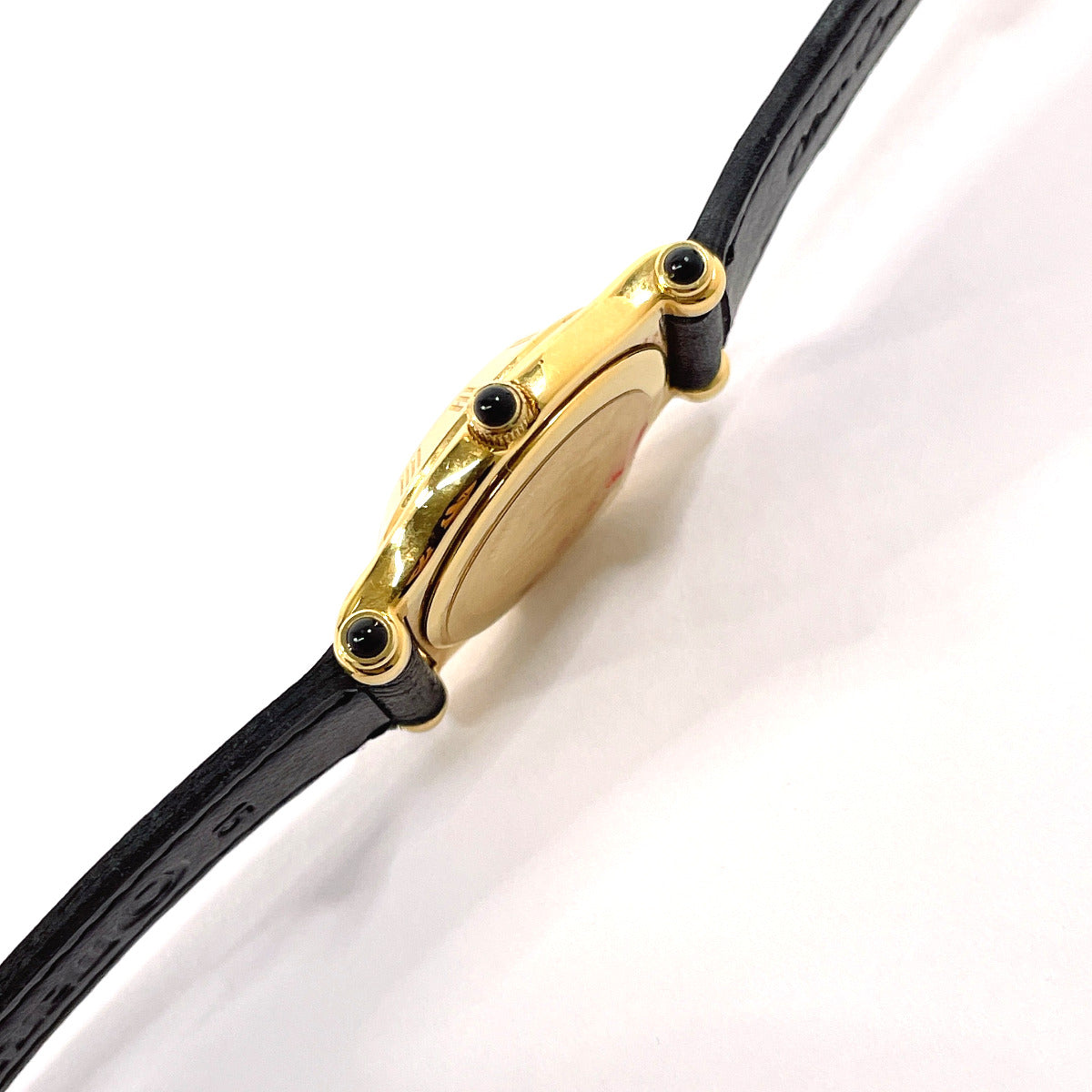 GUCCI Watches Quartz 6500L Stainless Steel , Leather gold black dial Women Used