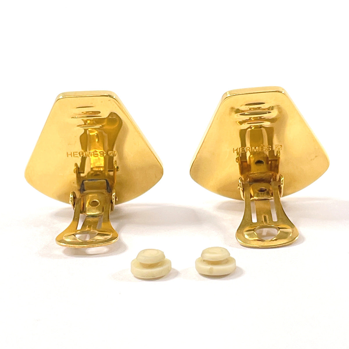 HERMES Earring metal gold Emaille Shippo