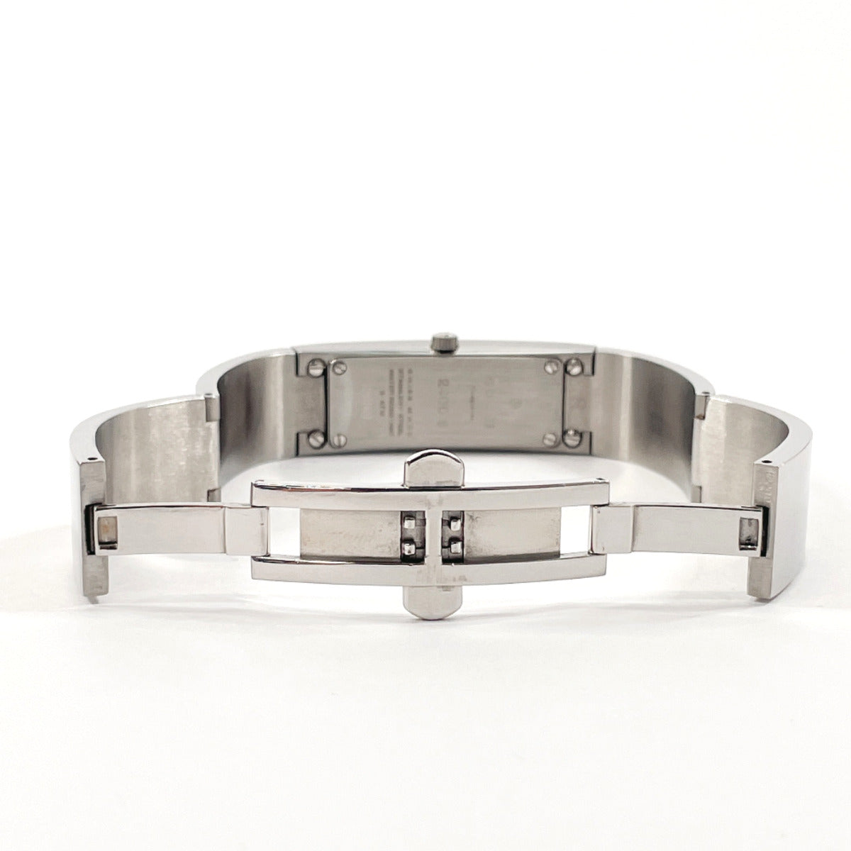 GUCCI Watches Quartz 2400S Stainless Steel Silver Bangle watch black dial Women Used