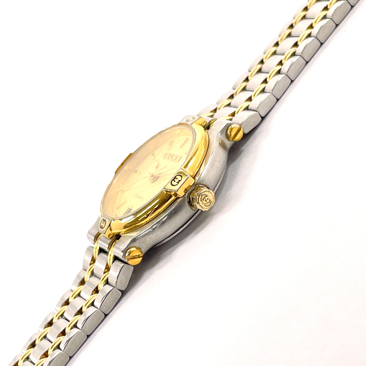 GUCCI Watches Quartz 9000L Stainless Steel , Gold Plated Silver gold dial Women Used
