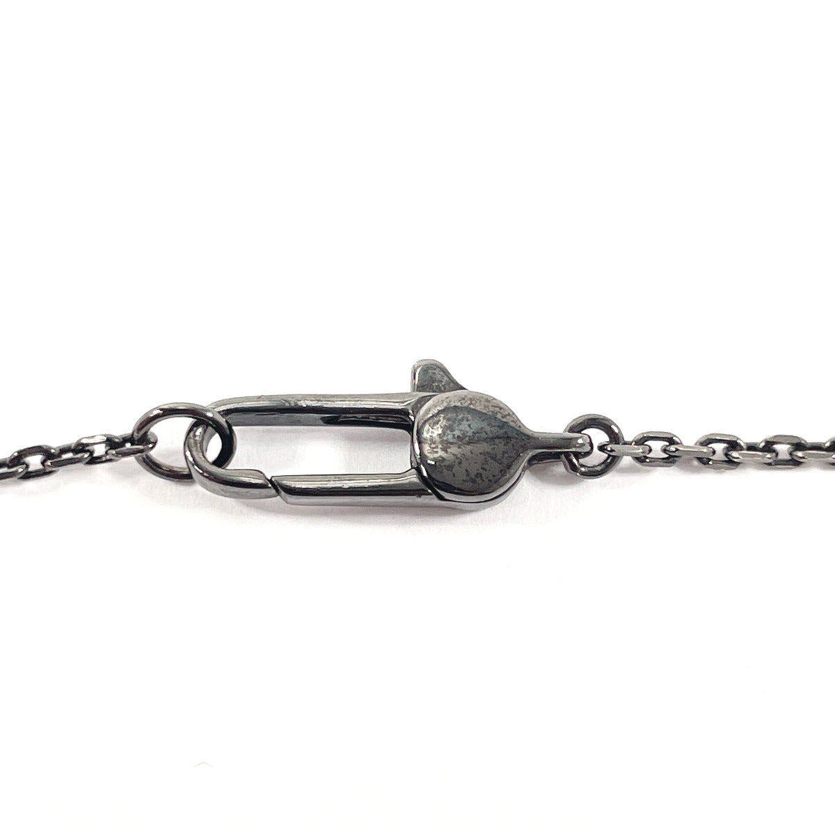 GUCCI Necklace Silver925 black Black rhodium plating Cross Cutout G