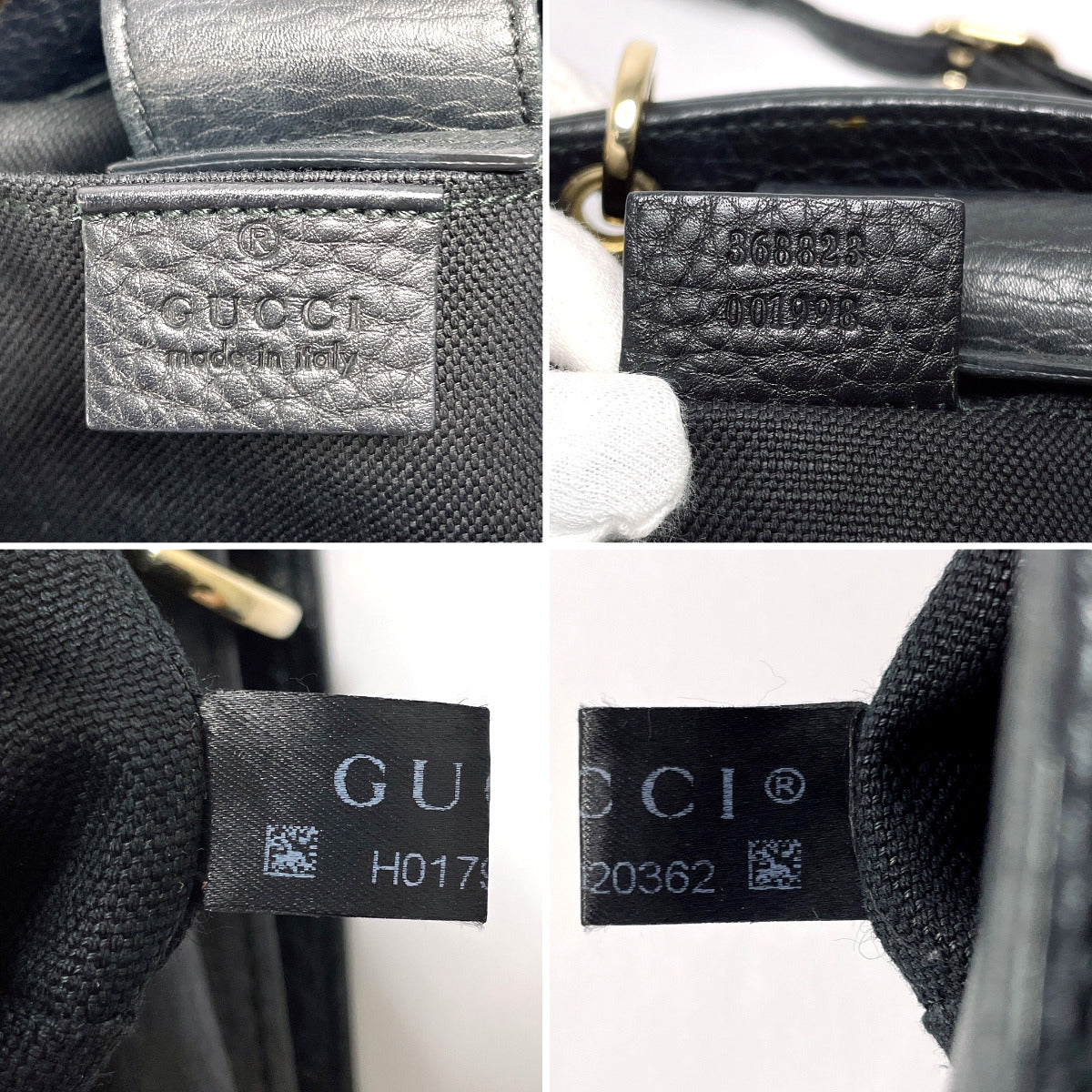 GUCCI Handbag 368823 leather black 2WAY Bamboo mini shopper Women Used