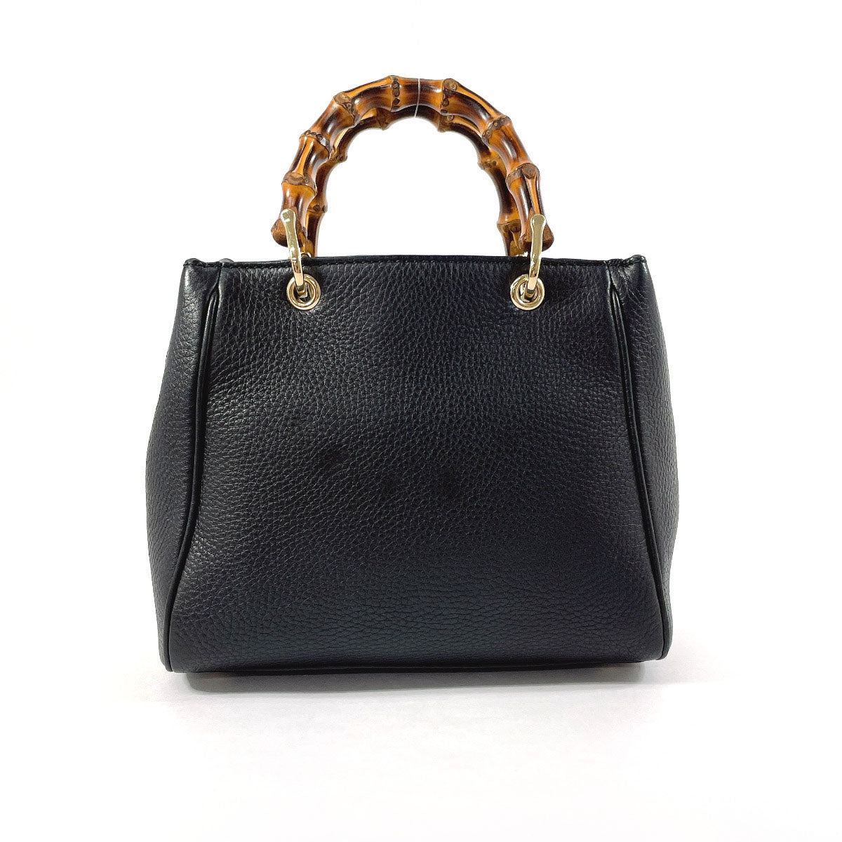 GUCCI Handbag 368823 leather black 2WAY Bamboo mini shopper Women Used