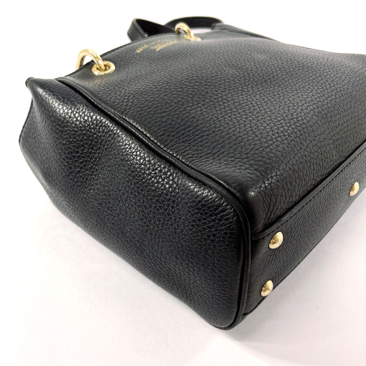GUCCI Handbag 368823 leather black 2WAY Bamboo mini shopper Women Used