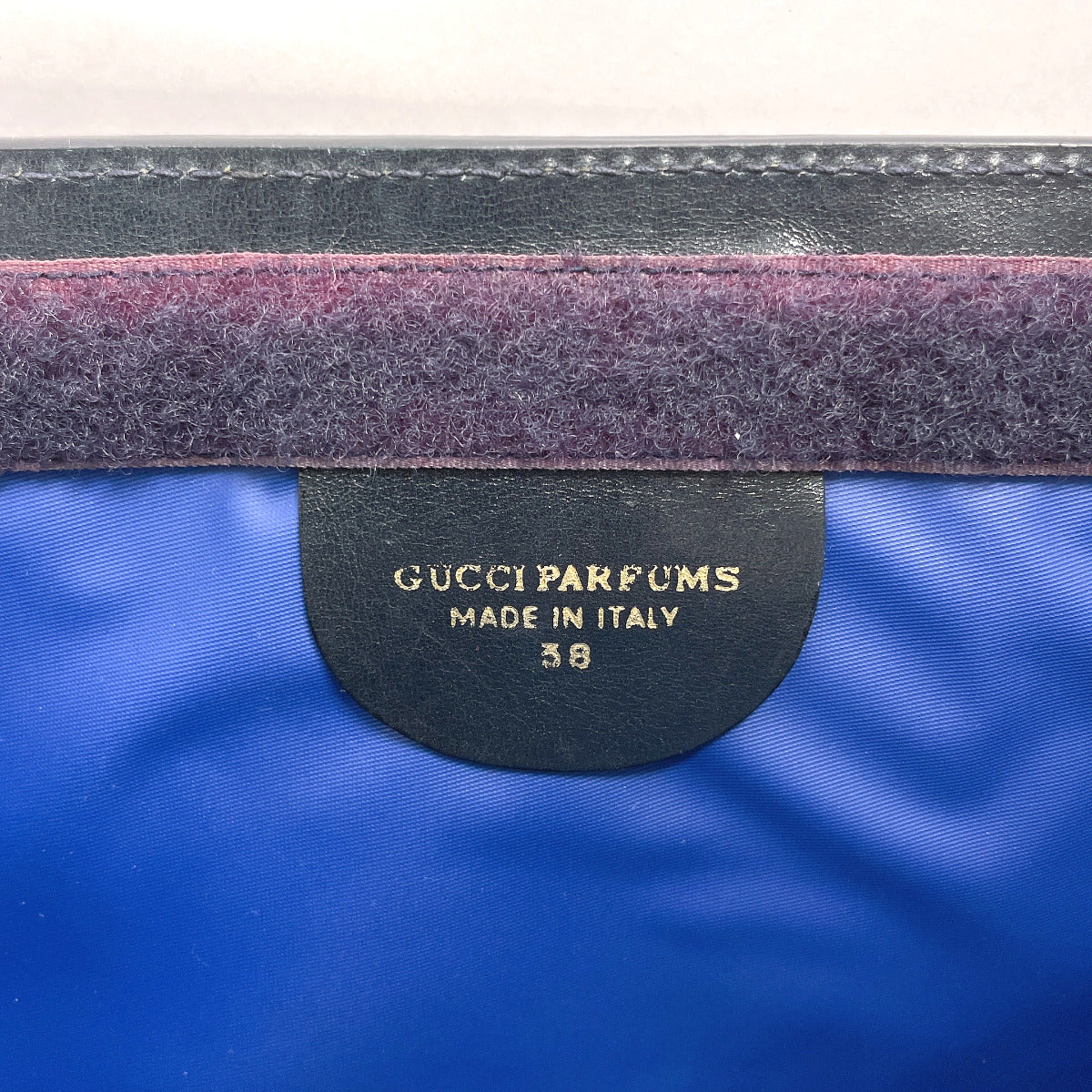 GUCCI business bag GG Supreme canvas, leather Navy Sherry line Old Gucci Perfume unisex Used