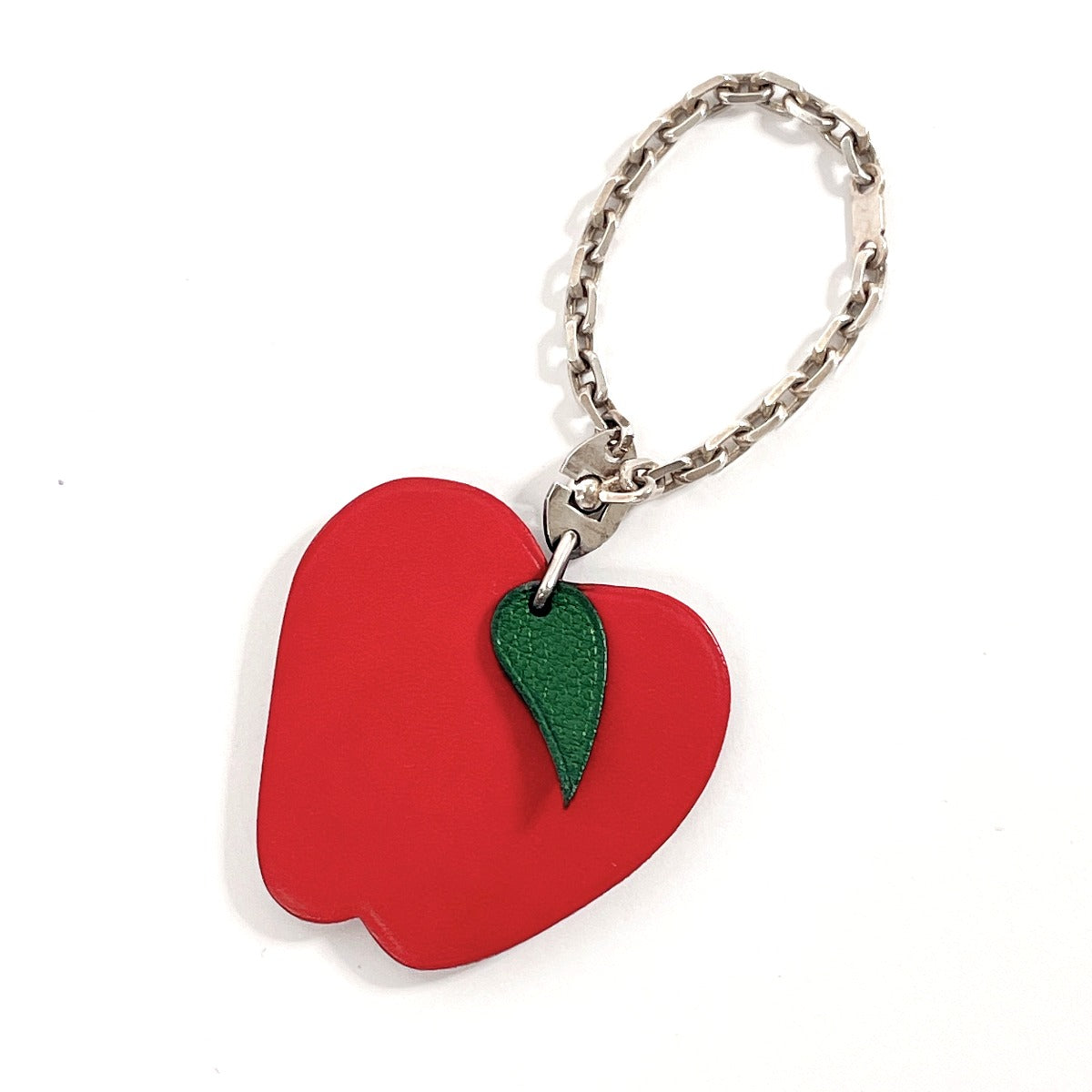 HERMES charm leather Red Apple Women Used