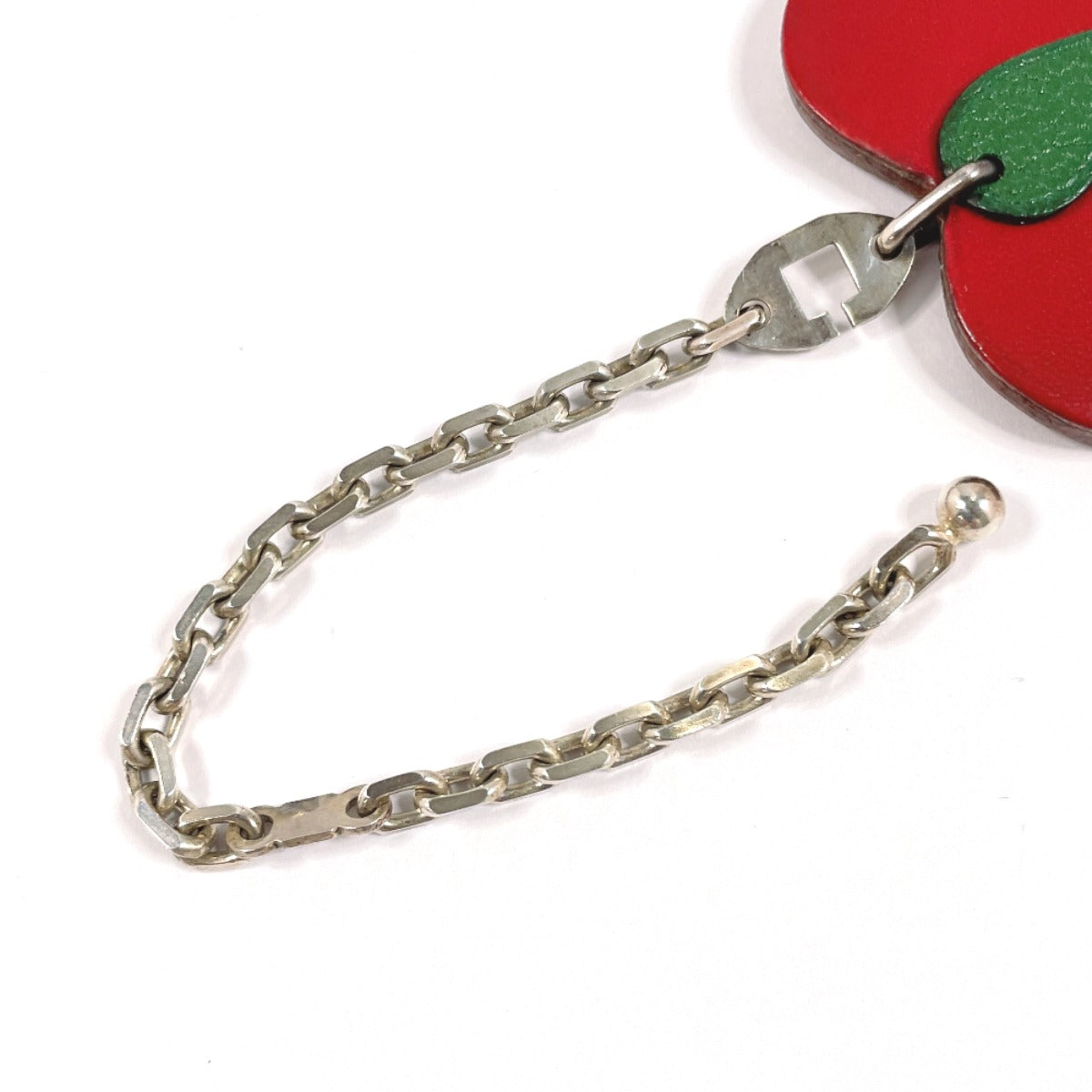 HERMES charm leather Red Apple Women Used