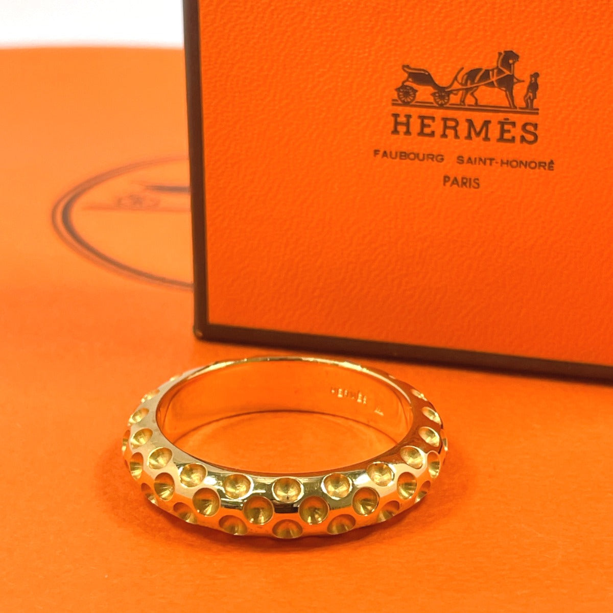HERMES Scarf ring plating gold Dot