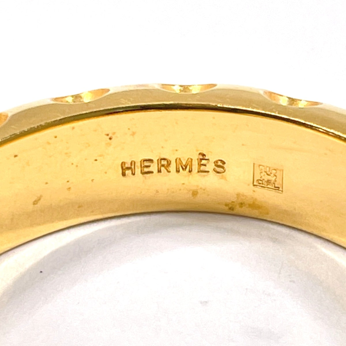 HERMES Scarf ring plating gold Dot