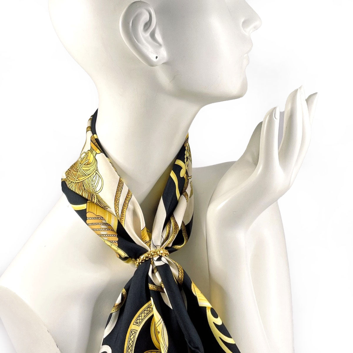 HERMES Scarf ring plating gold Dot