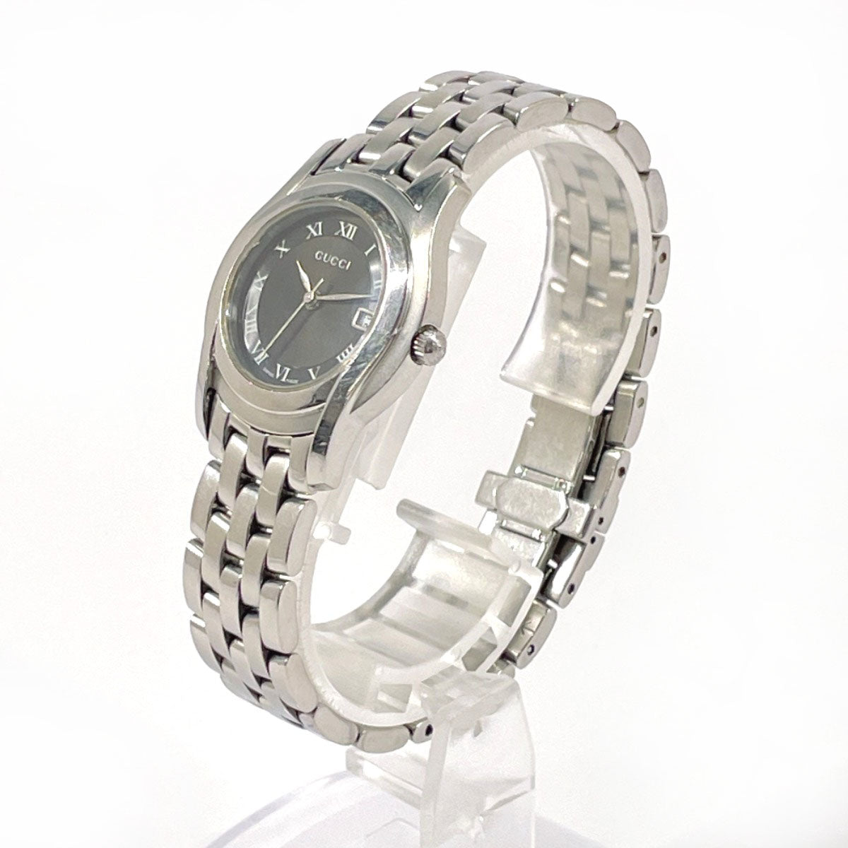 GUCCI Watches Quartz 5500L Stainless Steel Silver black dial